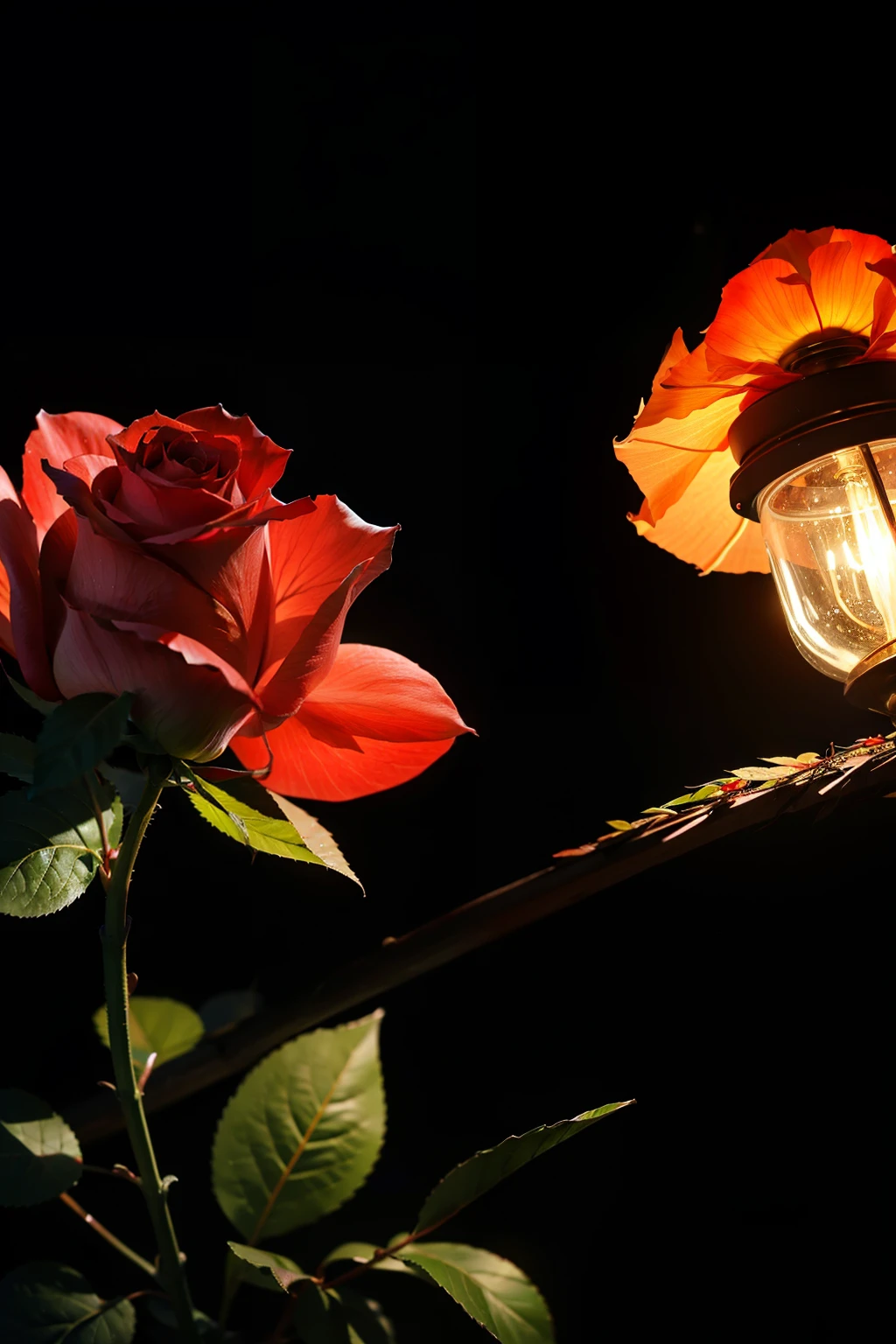 Qixi Festival,Rose flower,lamplight,