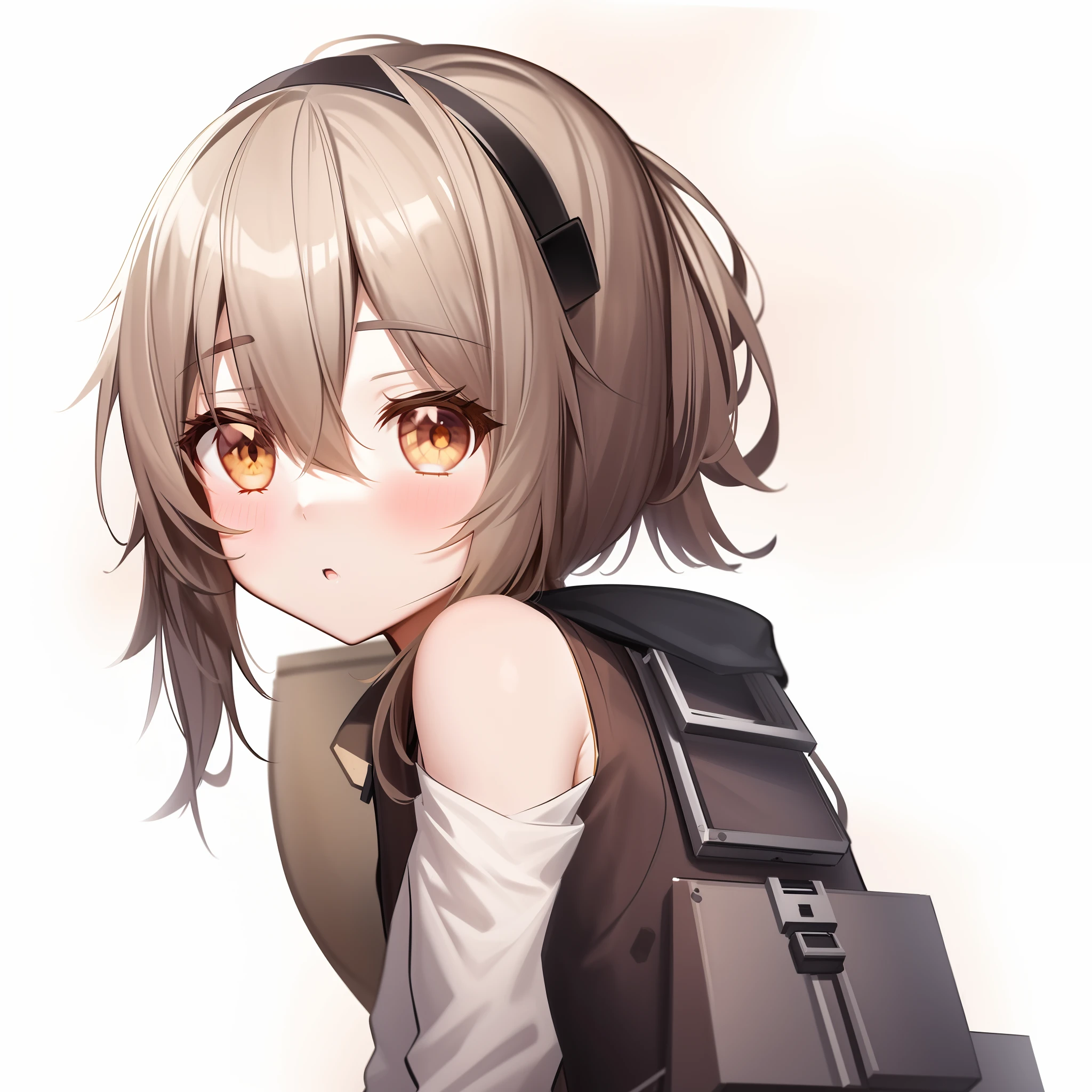 Anime girl with long hair and tank top, girls frontline style, from girls frontline, Girls Frontline CG, Girl front, Fine details. Girl front, Kantai collection style, Female protagonist 👀 :8, girls frontline universe, anime visual of a cute girl, nier autoamata, From Arknights, Key anime art, lollipop, Guviz