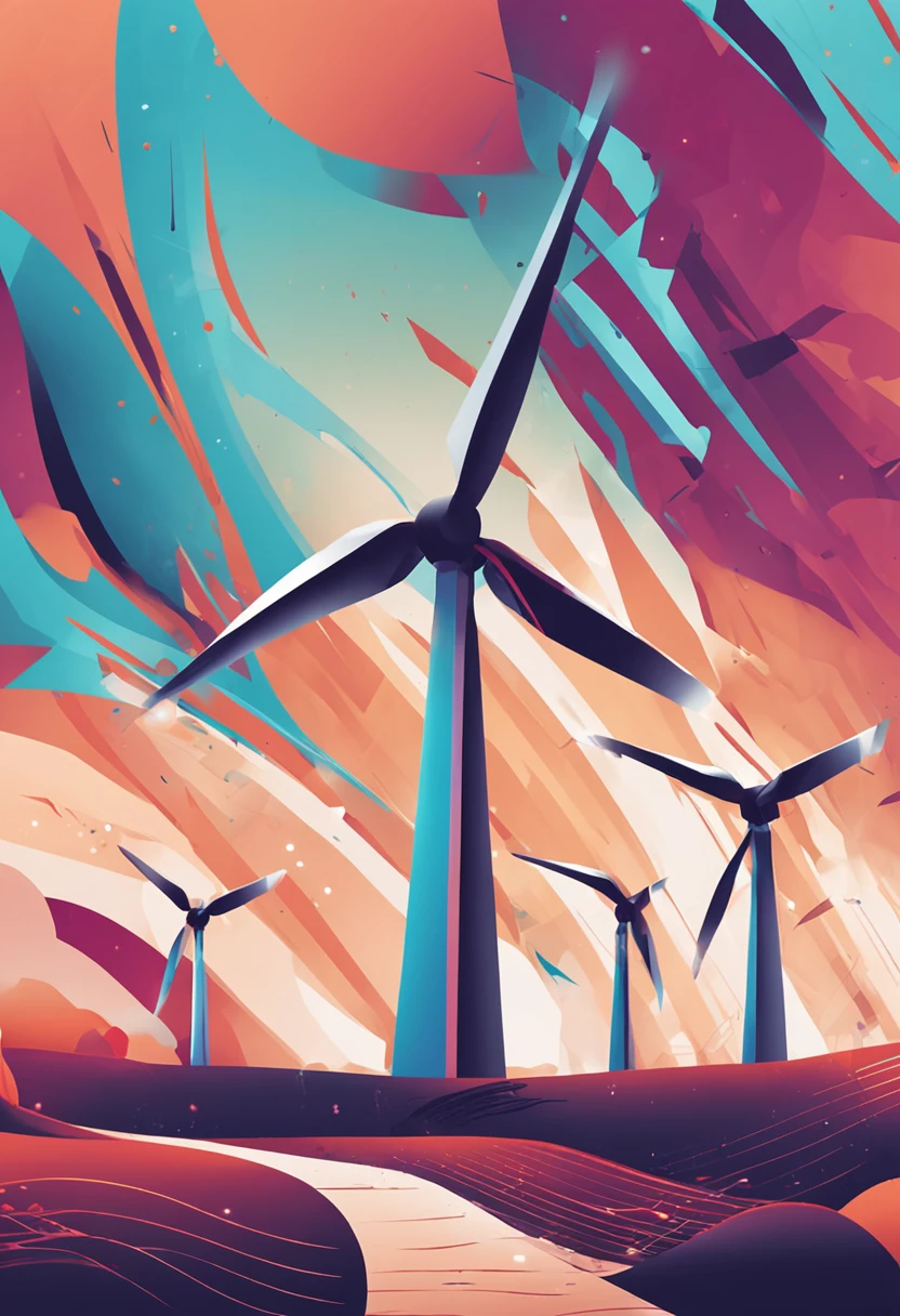 simplistic design, vectorial, Energy companies, Logo design,sense of science and technology,Futuristic,Wind power, the main part is HQ