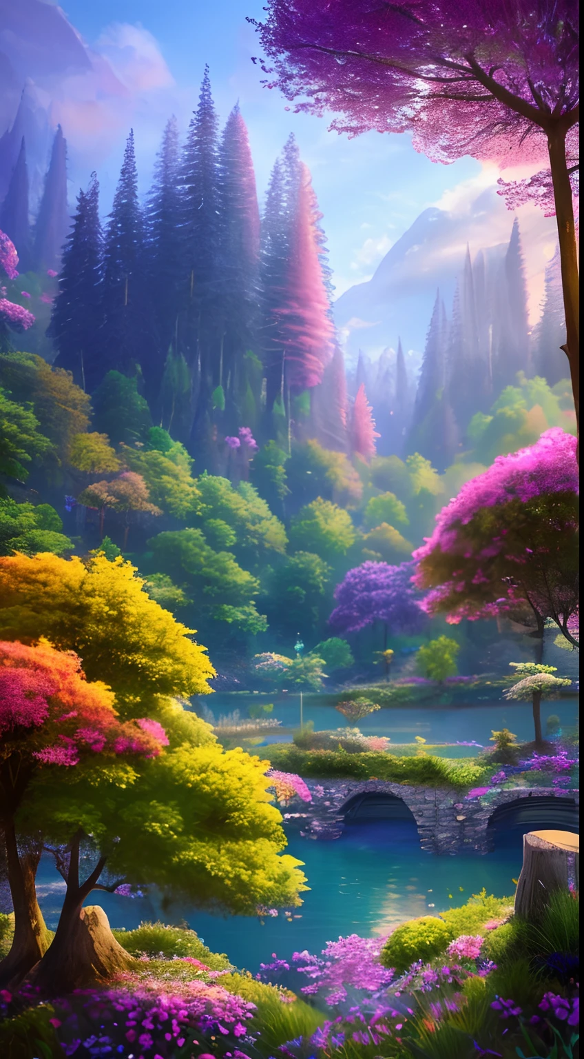 masterpiece, best quality, high quality,extremely detailed CG unity 8k wallpaper, An enchanting and dreamy scene of a fantasy forest, with towering trees, glowing mushrooms, and hidden fairy glens, creating a sense of mystique and enchantment, artstation, digital illustration, intricate, trending, pastel colors, oil paiting, award winning photography, Bokeh, Depth of Field, HDR, bloom, Chromatic Aberration ,Photorealistic,extremely detailed, trending on artstation, trending on CGsociety, Intricate, High Detail, dramatic, art by midjourney