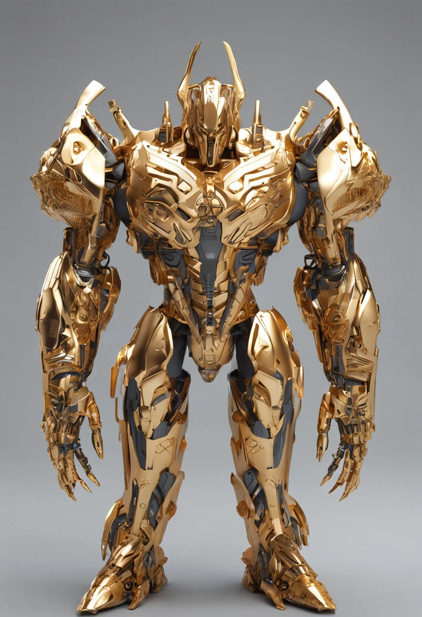 character sheets, Mecha body, Made from small golden carrots, Ultra-detailed complex 3D rendering with porcelain silhouette of Heka's tomb, Minimalist beauty , rim lit, vibrant detail, Hyper-realistic, hand, face muscles, elegant, octane, h.r.