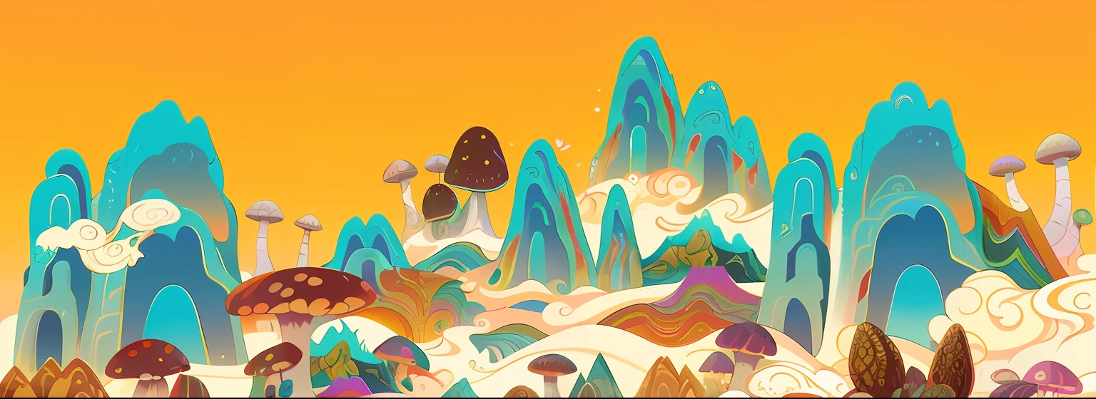 Cogumelos,psychedelic illustrations, psychedelic landscape, cogumelo trippy, Colorful illustration, mushroom city, jen bartel, psychedelics, retro psychedelic illustration, detailed digital illustration, Cogumelos, whimsical fantasy landscape art, whimsical and psychedelic, magic mushrooms, colorful flat surreal ethereal, Digital illustration, psychedelic surreal art