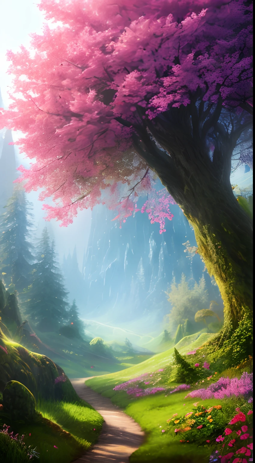 masterpiece, best quality, high quality,extremely detailed CG unity 8k wallpaper, An enchanting and dreamy scene of a fantasy forest, with towering trees, glowing mushrooms, and hidden fairy glens, creating a sense of mystique and enchantment, artstation, digital illustration, intricate, trending, pastel colors, oil paiting, award winning photography, Bokeh, Depth of Field, HDR, bloom, Chromatic Aberration ,Photorealistic,extremely detailed, trending on artstation, trending on CGsociety, Intricate, High Detail, dramatic, art by midjourney