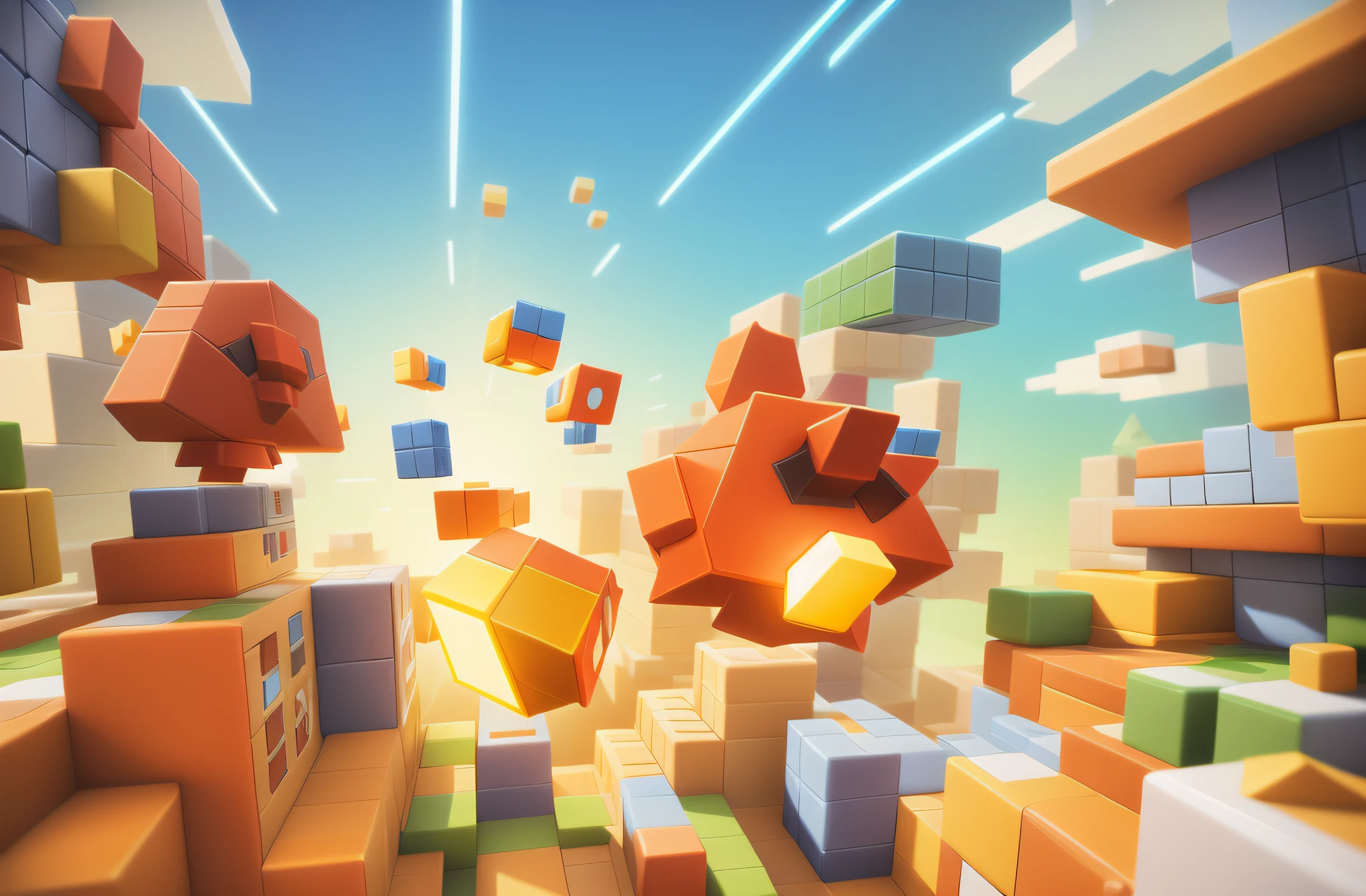 ((best quality)), ((masterpiece)), (detailed),cartoon,Tetris, Game illustration, Mobile game art, gameplay still,game screenshot,dynamic perspective,3d,cute,low poly
