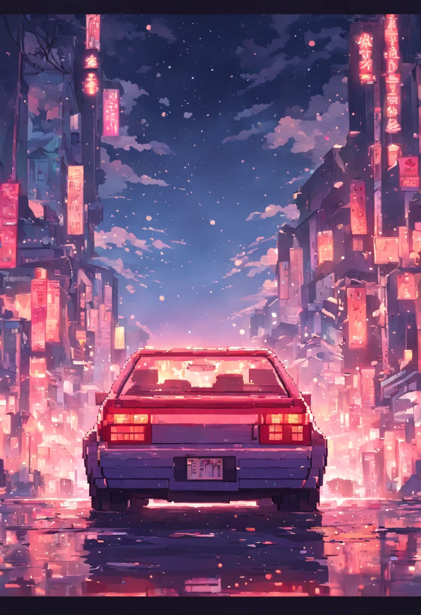 Pixel art car