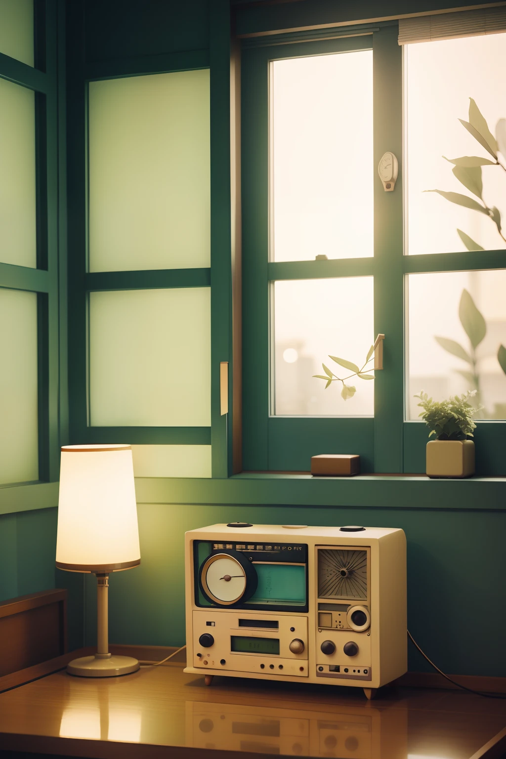 Date: 1940
Location: Tokyo, Japan
Description: A pastel-hued vintage radio is perched on a windowsill, its dials illuminated by the streaming sunlight, filling the room with melodies of the era.