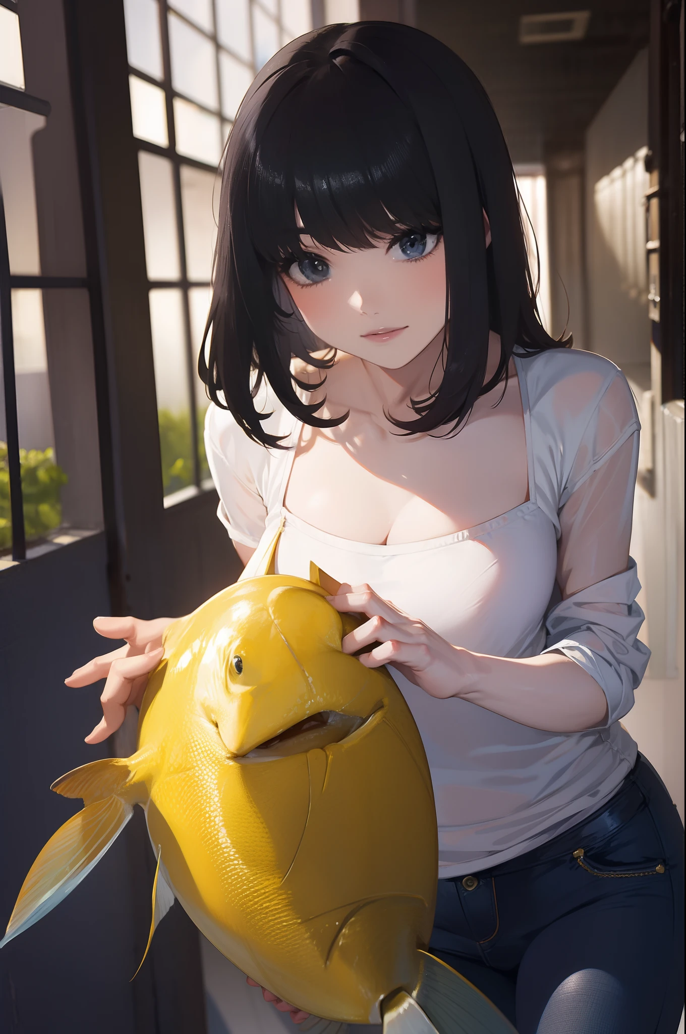 Right hand grabbing a fish