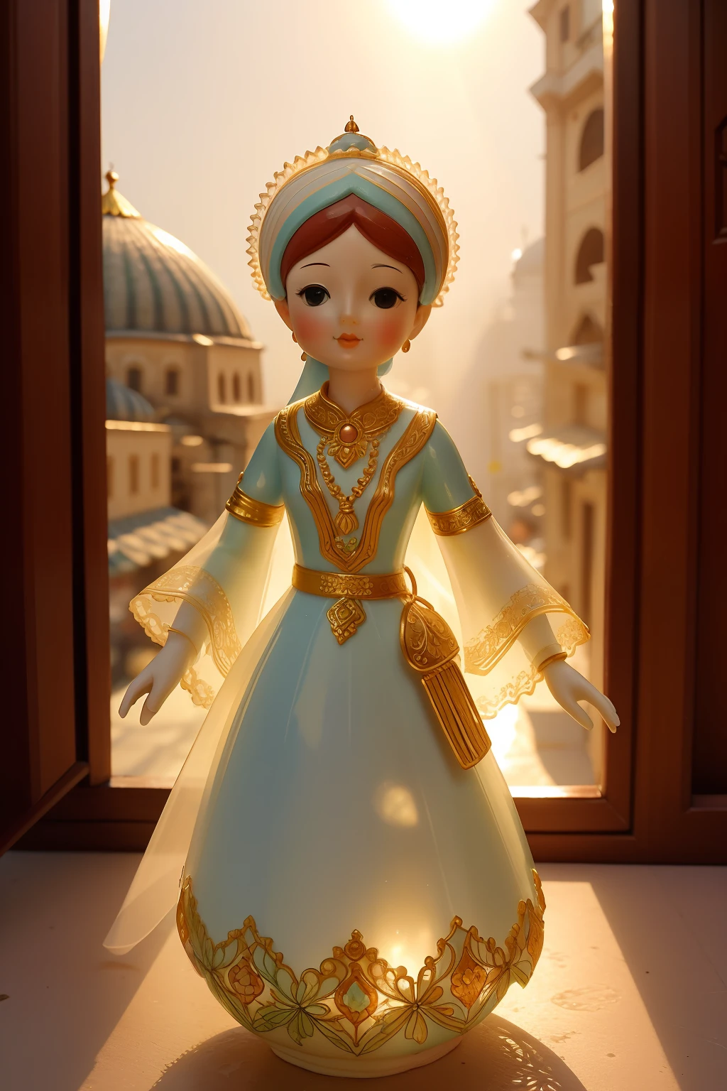 Date: 2009
Location: Istanbul, Turkey
Description: A delicate pastel porcelain figurine is bathed in the sunlight of a Turkish bazaar, its intricate details highlighted by the gentle rays.