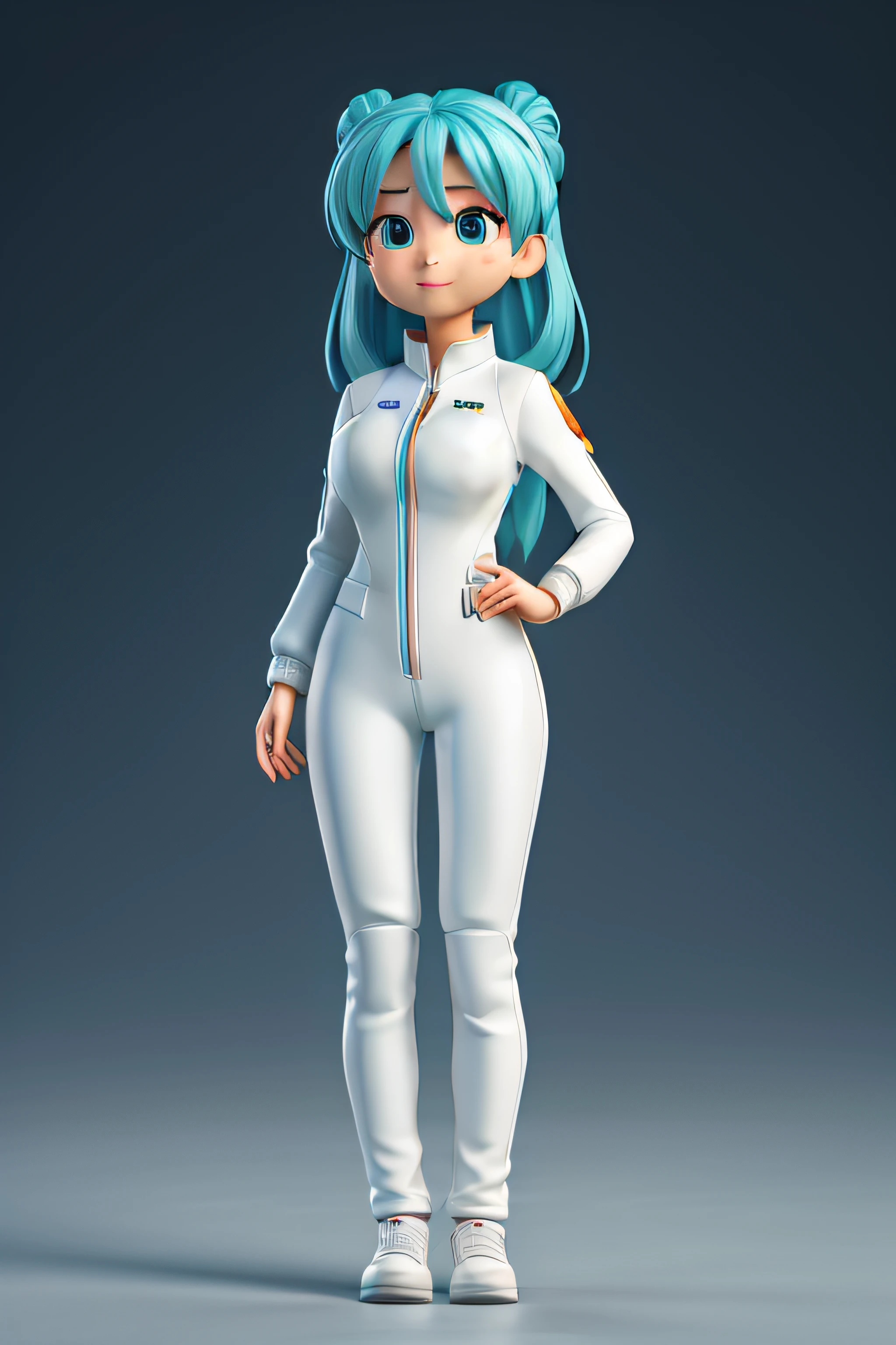 Works of masters,Best image quality,Higher quality,high detal,超高分辨率,Q version characters,mini girls,full bodyesbian,cartoony,3Drenderingof,anime big breast,Wearing a white spacesuit