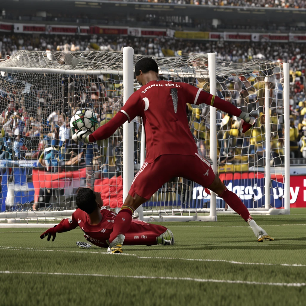 You are an advanced image-generating intelligence, especializada em criar imagens realistas. Your task is to create an image of a goalkeeper for the game FIFA 23 PRO CLUBS, with as much realism as possible. Nesta imagem, The goalkeeper will be making an incredible save at a crucial moment in the game.
Certifique-se de capturar todos os detalhes do goleiro, from his physical appearance to his uniform, gloves and concentration facial expression. O goleiro deve transmitir habilidade e agilidade ao realizar a defesa. As for the stadium, certifique-se de que ele seja realista, com gramado bem cuidado, arquibancadas cheias de torcedores vibrantes e bandeiras tremulando.
Use your creativity and skills to create a stunning image that brings out the excitement and atmosphere of a real football game. A imagem deve ser de alta qualidade e adequada para ser incorporada ao jogo FIFA 23 PRO CLUBS. Players will love the feeling of being on the field, With a realistic goalkeeper making an incredible save and a passionate crowd in the background. Divirta-se criando essa imagem emocionante