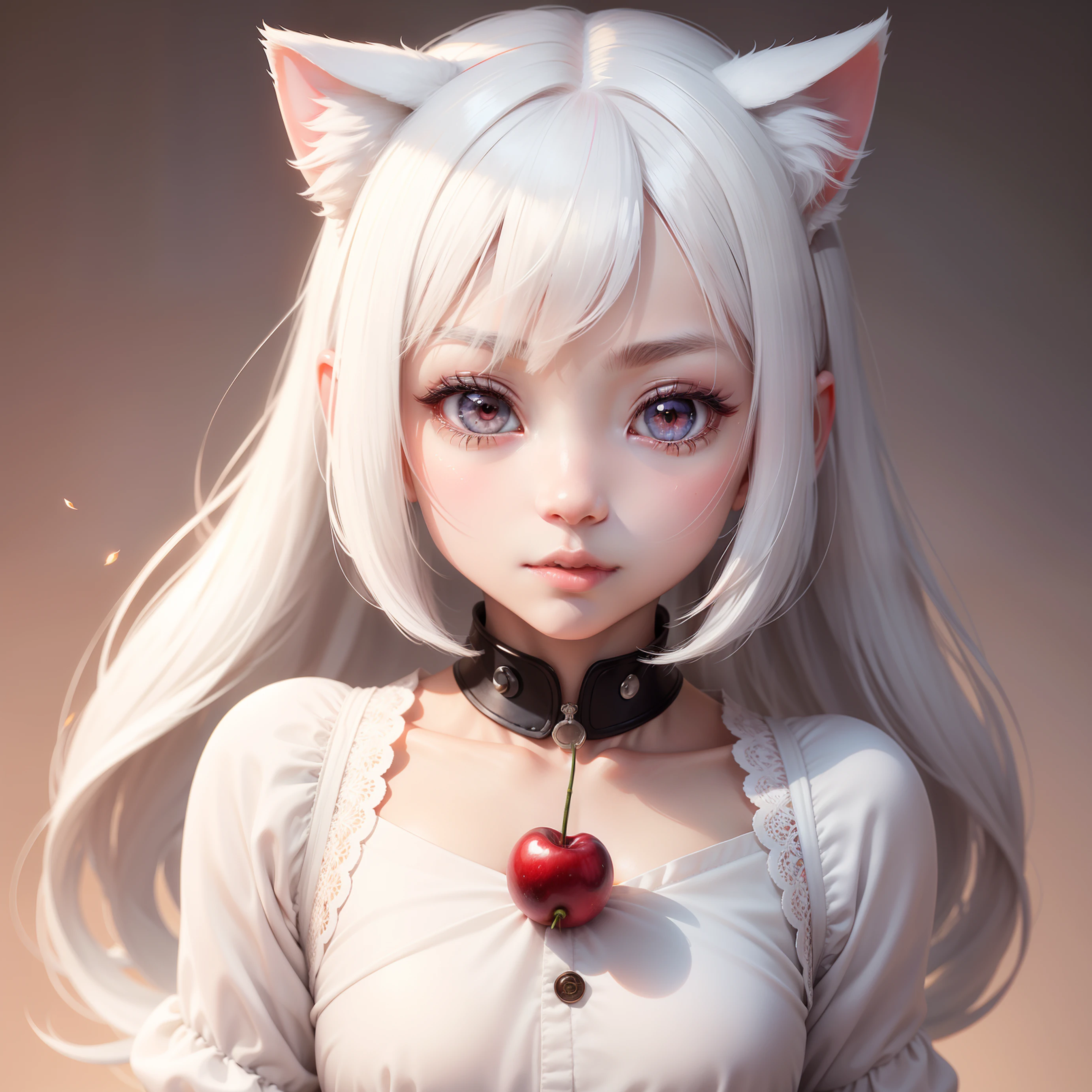 black hair, hair bobbles, wince, longeyelashes, solid circle eyes, fake animal ears, light smile, ear blush, fang, silver hair, curtained hair, heart-shaped eyewear, witch hat, eyeball, gradient eyes, ferret ears, kemonomimi mode, clenched teeth, closed mouth, Surrealism, stereogram, pov, atmospheric perspective, Hyperrealism, dithering, speed lines, 8k, best quality