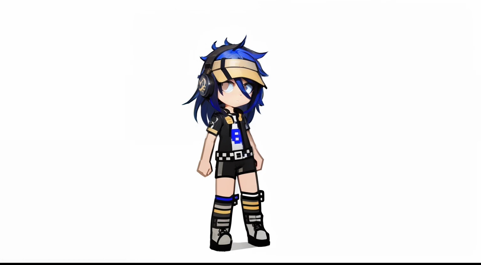 Pixel play style,Blue pupils and hair