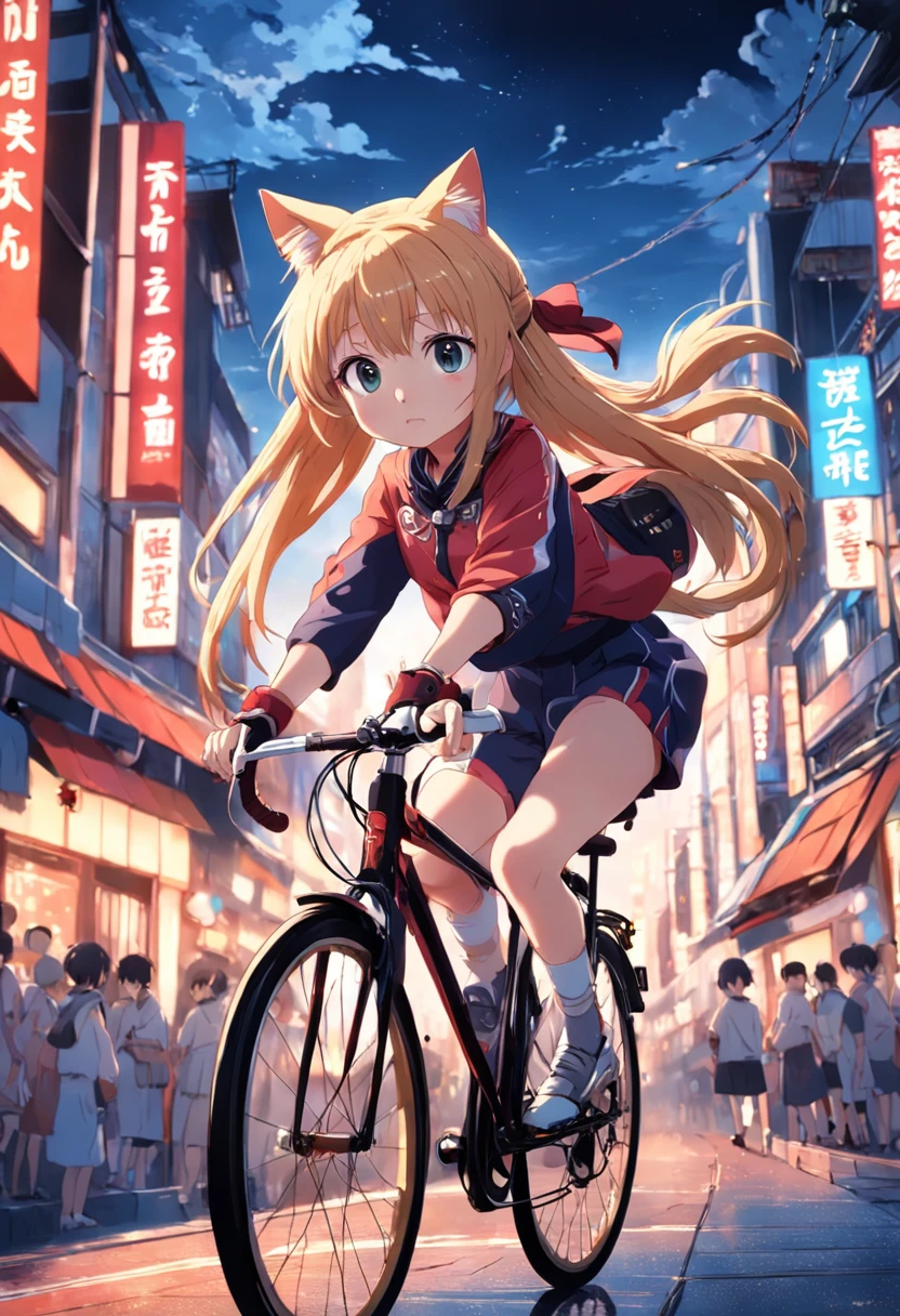 Japanese anime,Jingle cat,Cycling