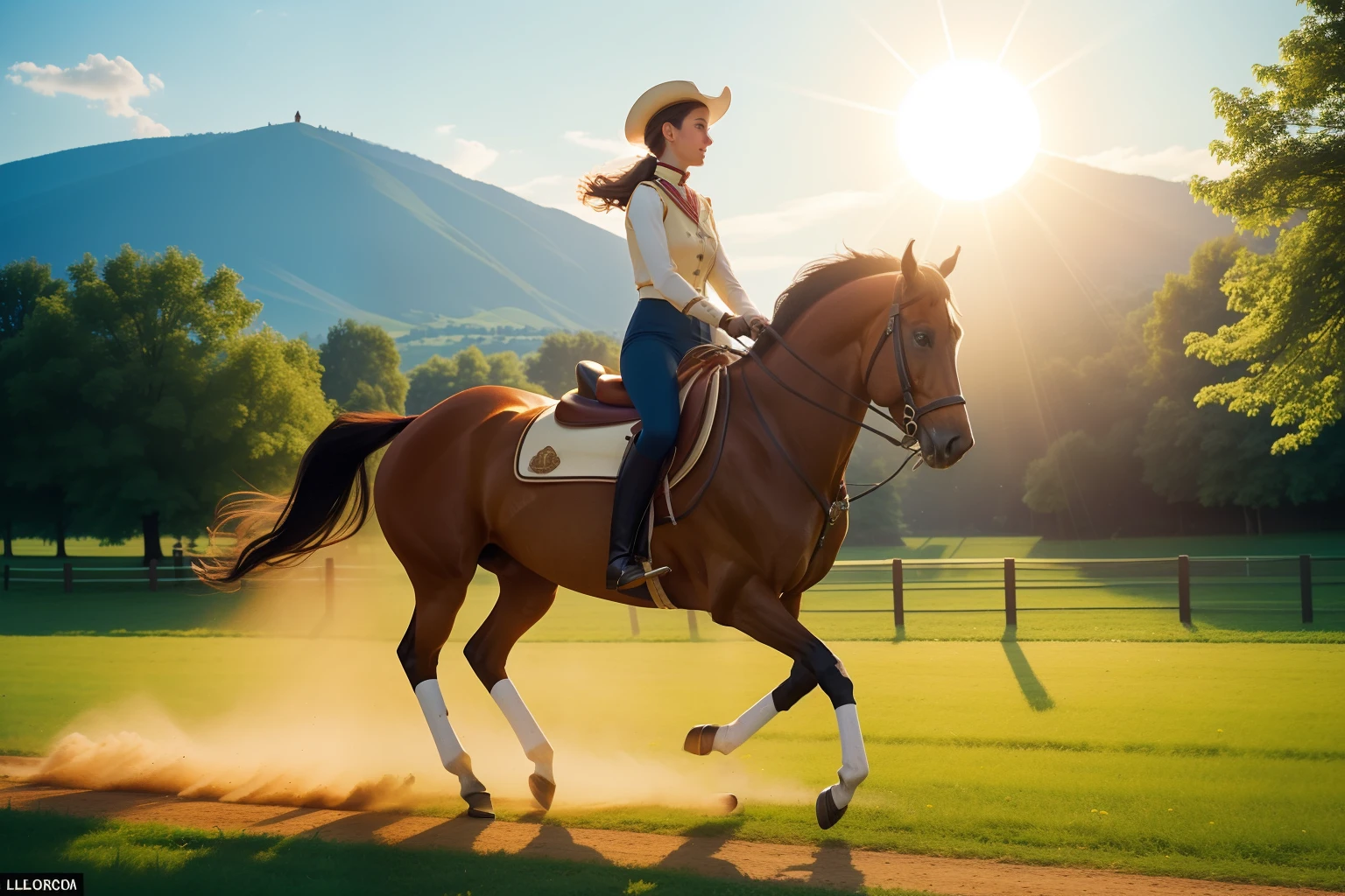 Date: 1982
Location: Vienna, Austria
Description: A horseback rider stands tall in the saddle, mid-gallop, the sunlight catching the motion of both rider and steed as they harmonize in fluidity.
