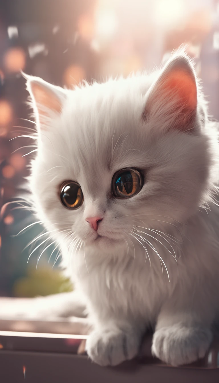 Cute and cool stickers, cat, Fluffy lid, White background,