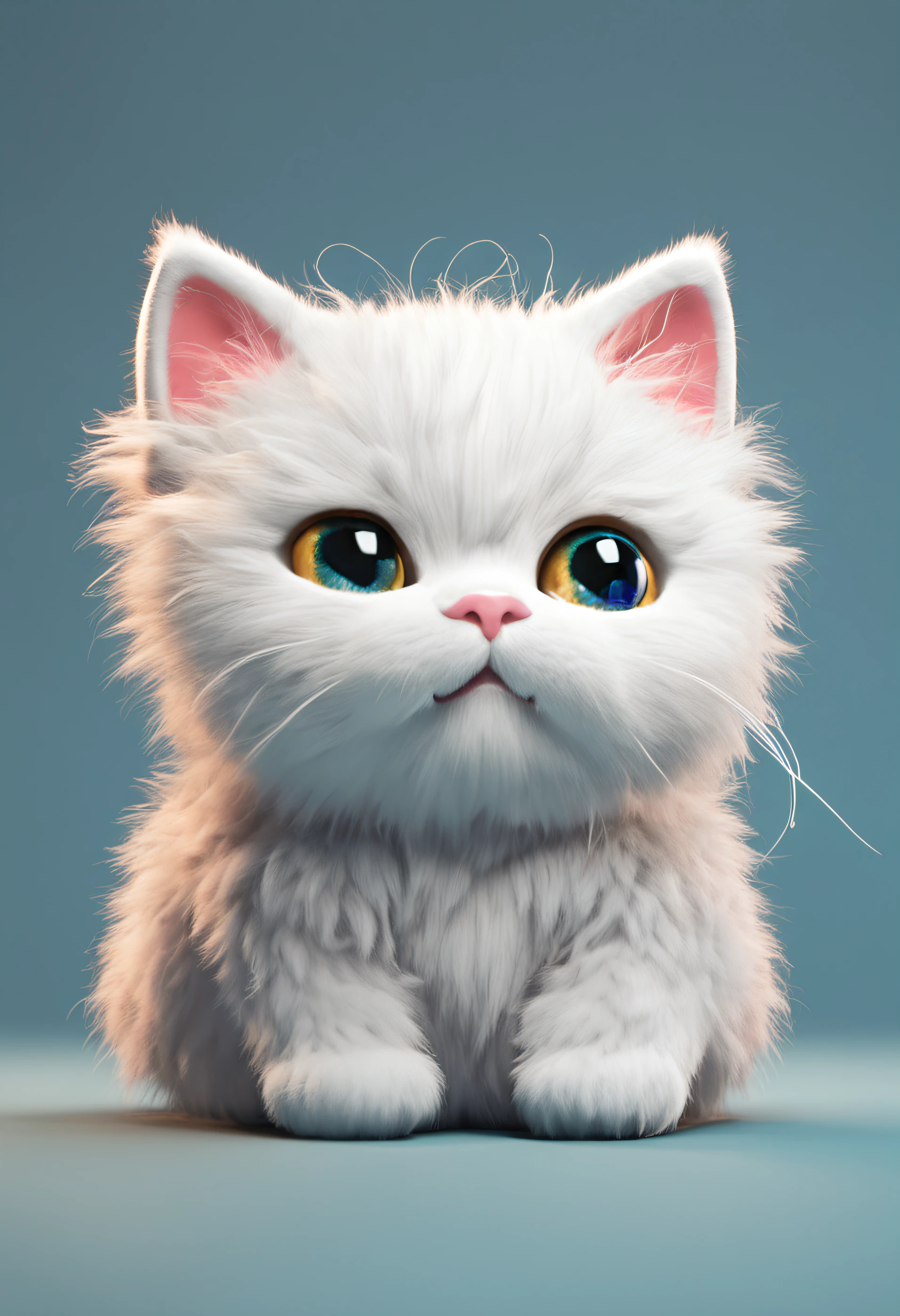 Cute and cool stickers, cat, Fluffy lid, White background,