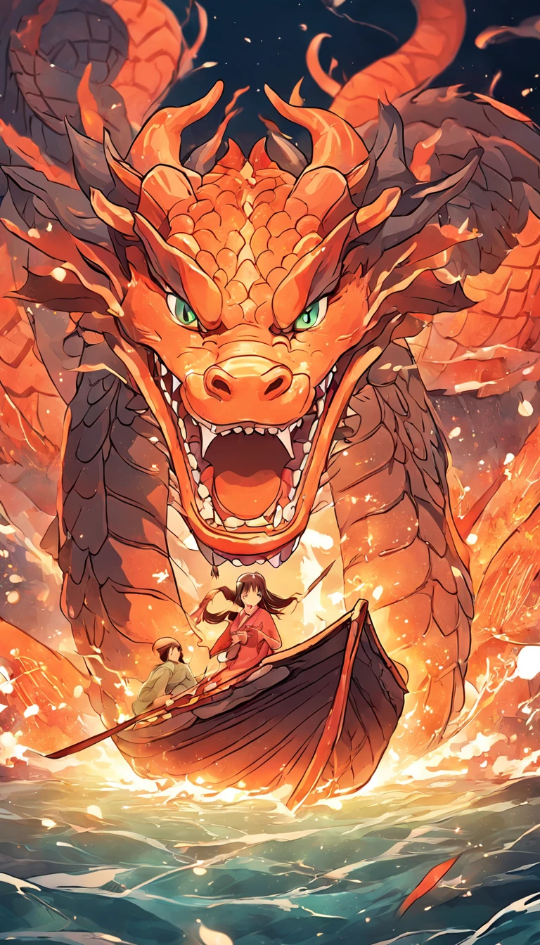 Chinese traditional festival Dragon Boat Festival,(Chinese illustration:1.3,Chinese elements),( reasonable design, Clear lines, High sharpness,Best quality, Very detailed, Masterpiece, movie light effect, 4K )