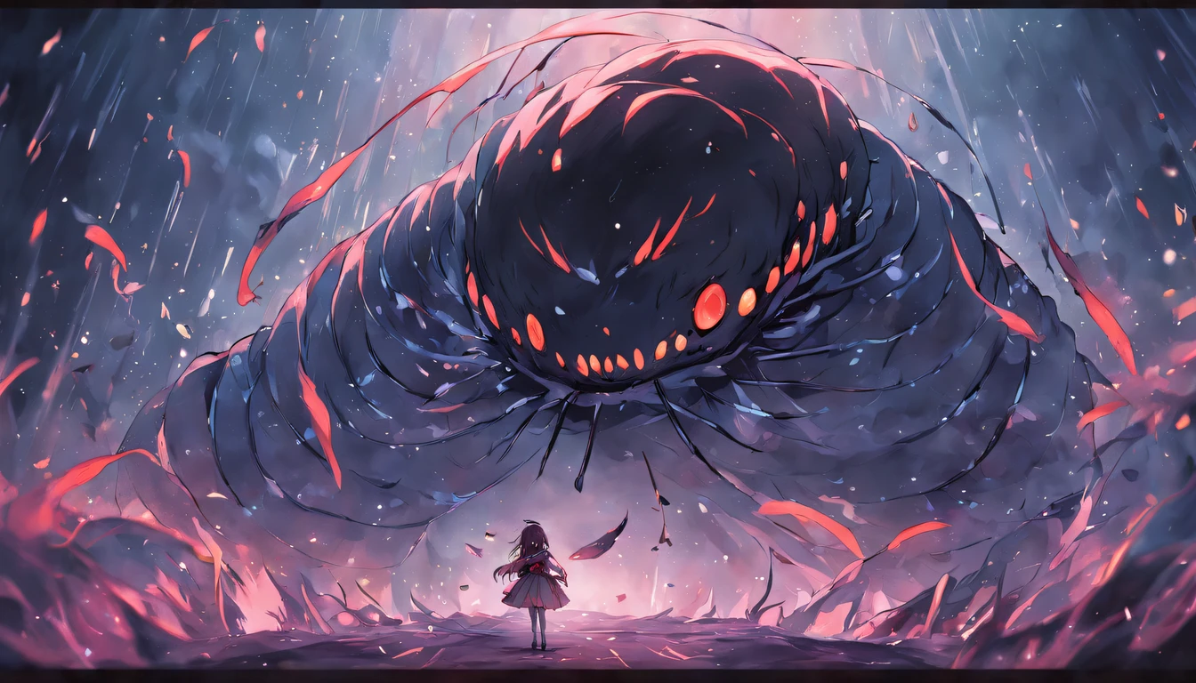 mid air,A giant millipede,black in color