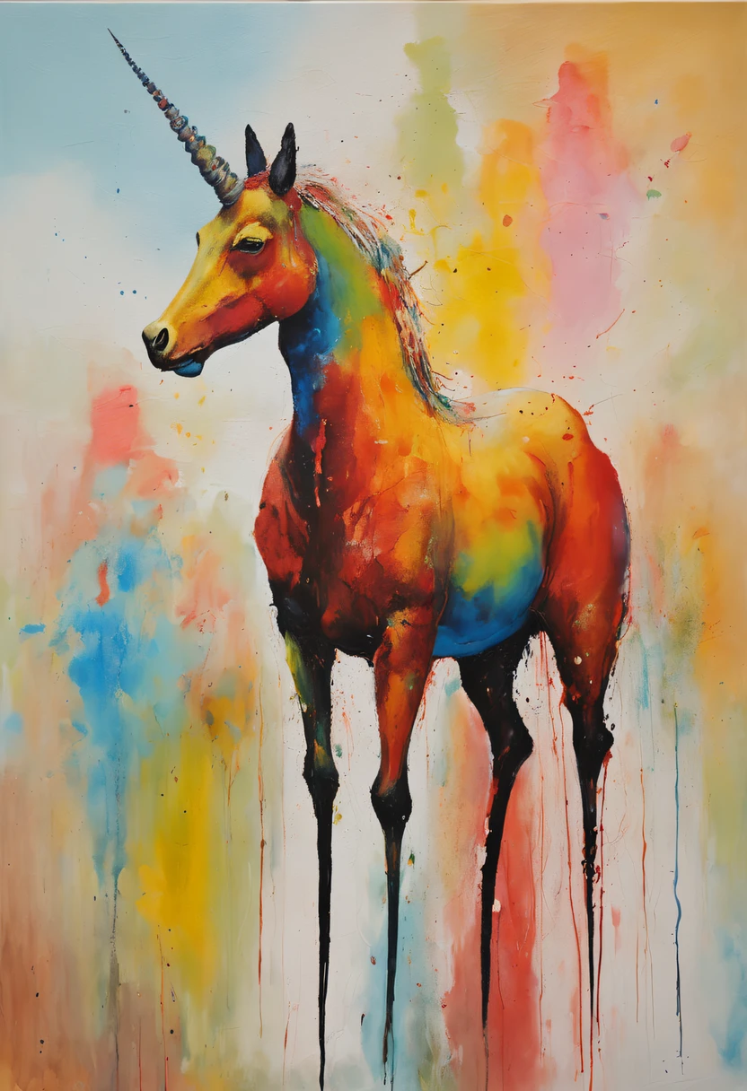 Ancient divine beasts,Unicorn,water ink