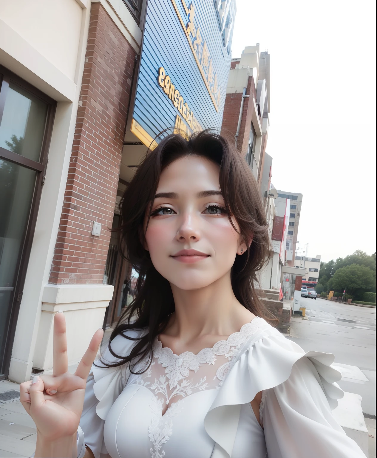 white wedding gown
