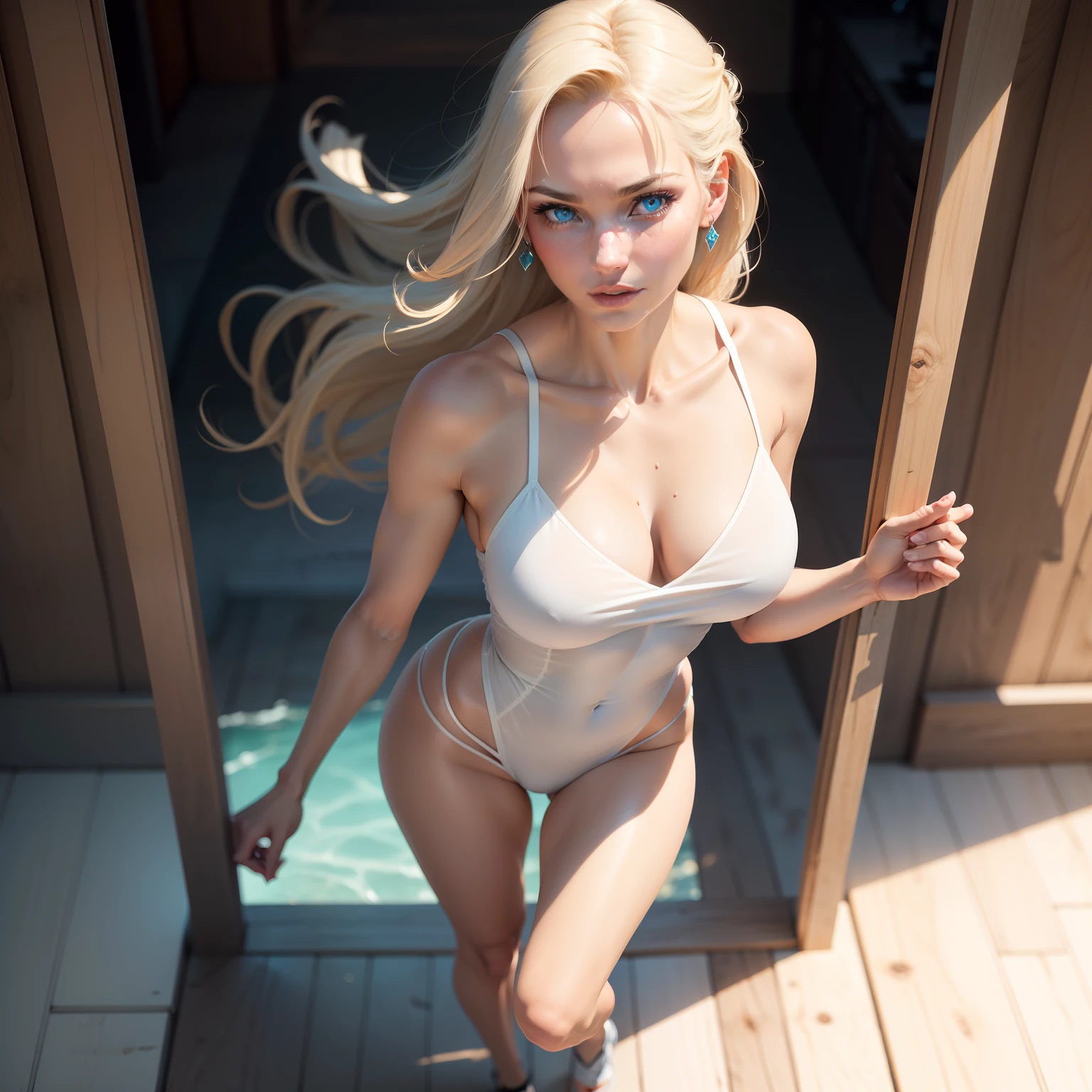 masutepiece,Best Quality,ultra-detailliert,hight resolution,hight resolution,4K,Portrait in 4K,8K,8K Portrait,Unity 8k壁纸,extremely details CG,Realistic,Raw photo,Real person,a portrait photo of,Photorealistic,Shiny skin,Detailed skin,(((Dynamic Angle,Full body))),{90ft Supermodel},{{{Karen Mulder is a supermodel from the Netherlands}}},Especially active in the 1990s,{{{Her physical characteristics are as follows}}},{{{Height 177cm}}},{{{Hair color: a blond}}},{{{Eye color: cyan colors}}},{{{slender and well-proportioned proportions}}},{{{big bright blue eyes}}},{{{high cheekbones}}},{{{Full lips}}},Dynamic Angle,Wide Shot,{{{White Camisole White Camisole}}},Dynamic Pose,(PAW Pose:0.5),super model,(((Dynamic Angle,Full body))),Dynamic Angle,Full body,Dynamic Pose,{{{Dynamic Angle Close-up}}}