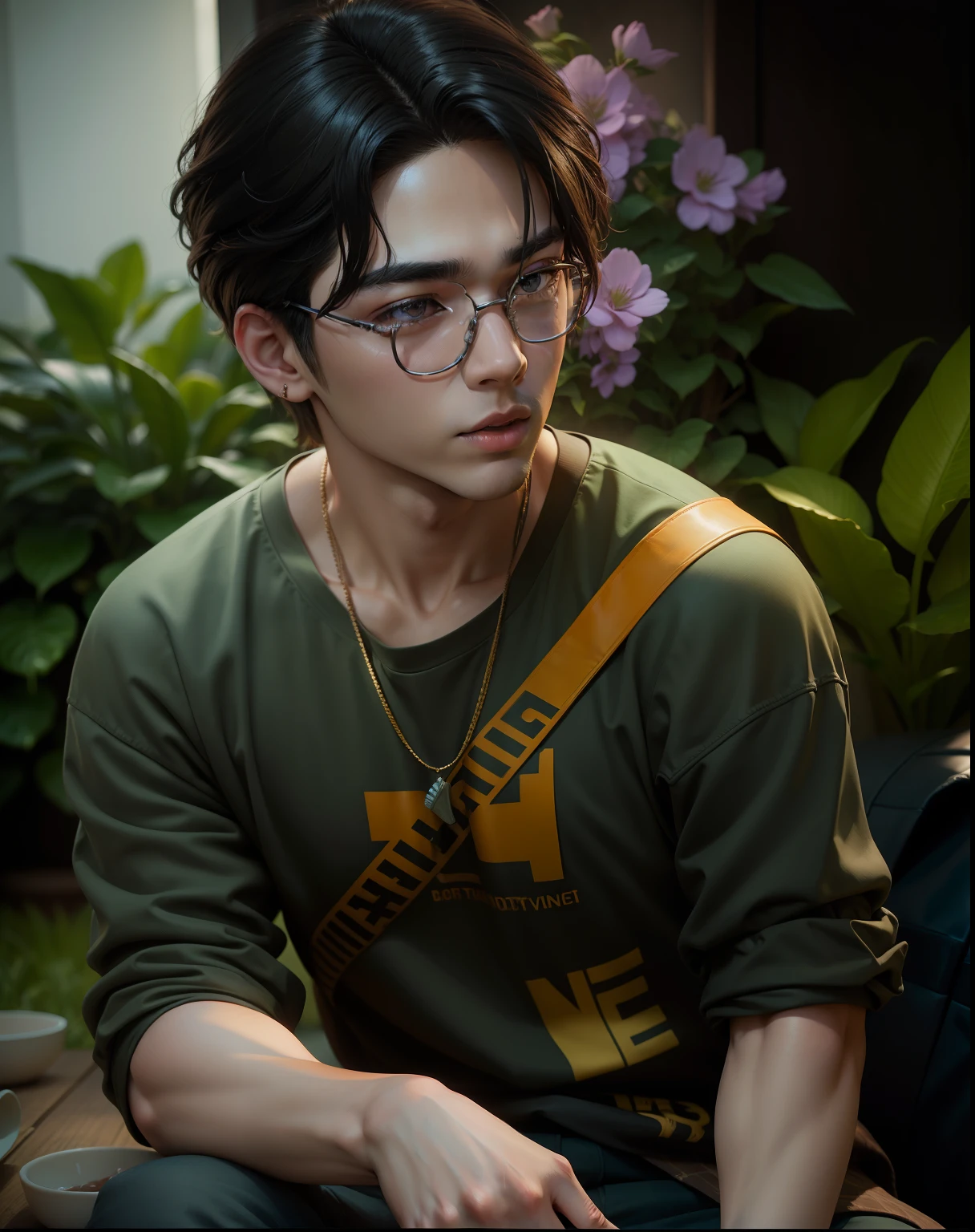 change face to taehyung BTS, high resolution, high detailed, colorful vibes, cinematograpy, aura, ultra realistic, professional digital photo, dramatic ambient, 3D blender,