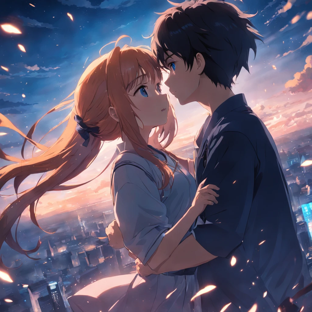 couple，under rain，arms in arms，hugs
