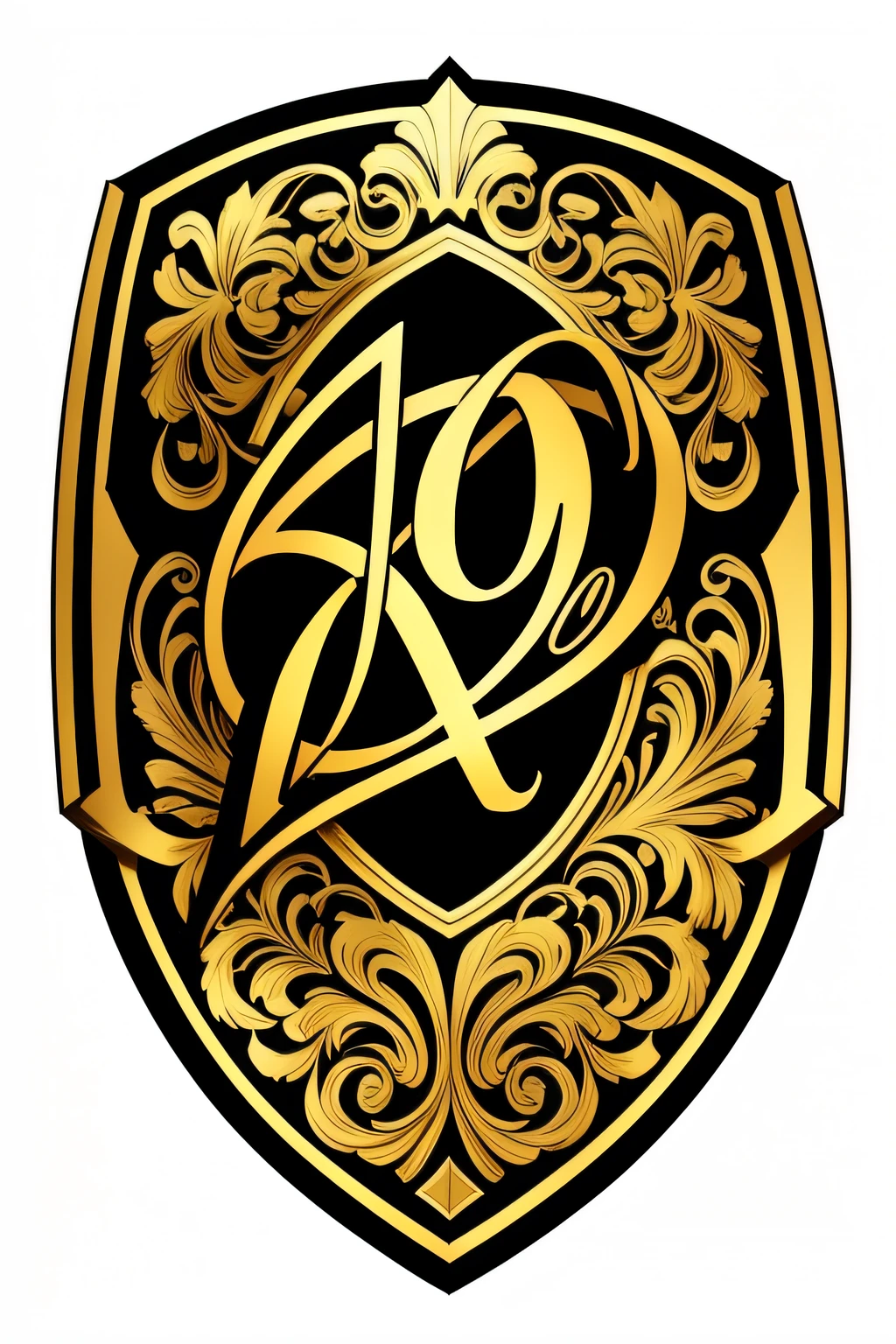 Desenvolva uma logo elegante com as letras JCF, using a combination of black and gold. --auto