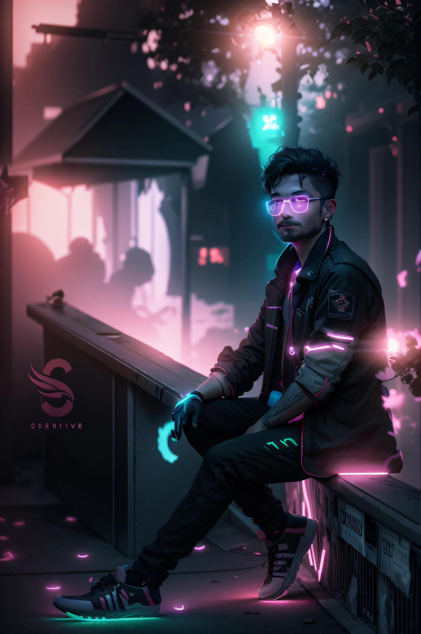 dark light, neon,8k, realistic,