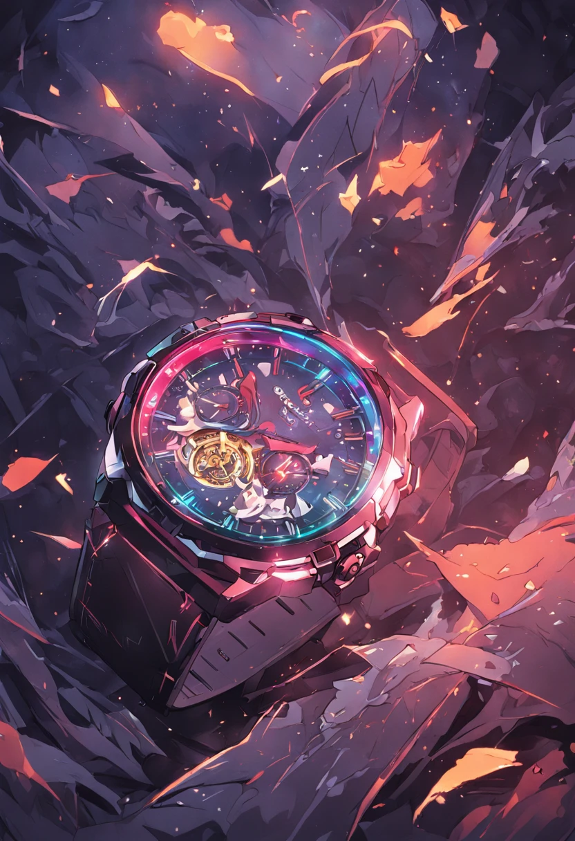 Casio watch in the box with dark background, longshot