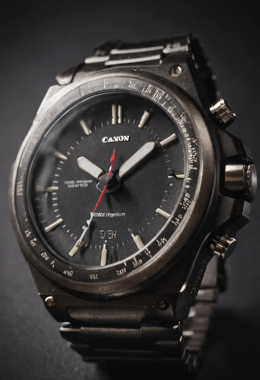 Casio watch in the box with dark background, longshot