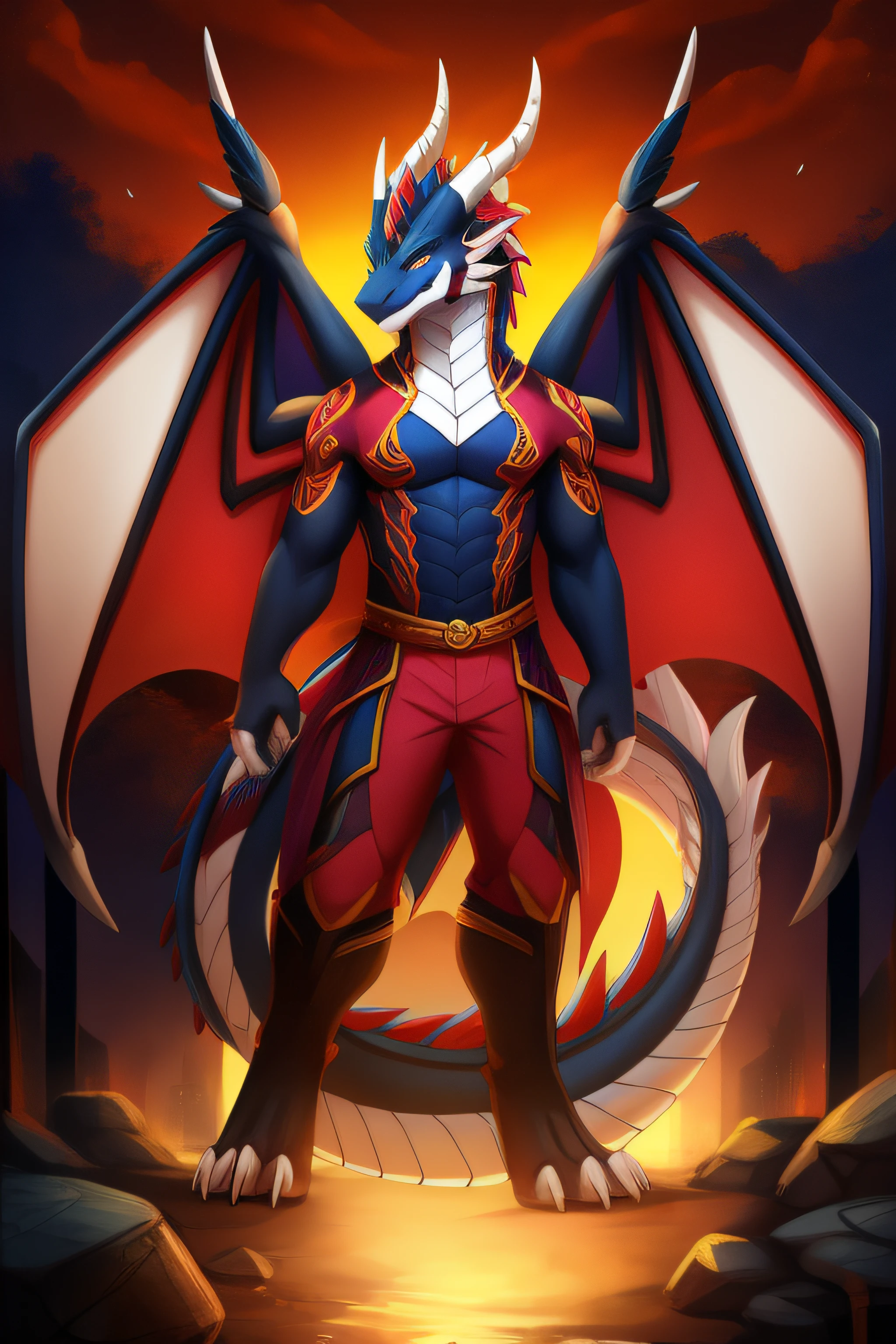 POV, kemono, correct anatomy, furry, furrie, (((a den (dragon wolf hybrid), male, black coat with red details on the arms legs and ears, wolf snout, one blue eye and one red, cute, red horns, red chest scales, big wolf tail, dragon wings, voluminous red hair))). Naked body, draconic slit, draconic genitalia, erection, in bed, no muscles, sensual, seductive look, oily body, extremely detailed art, tesudo, flashy colors, professional photos, various angles, detailed scenery, hd, dark shadows, dark lighting, more seductive setting, ultra 8k, HDR.