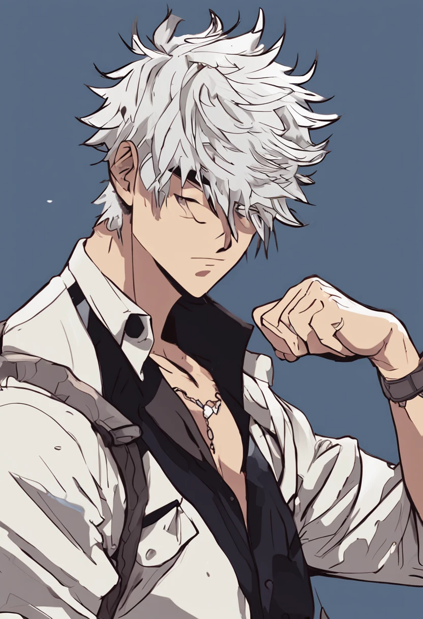 Anime guy with black hair and black shirt holding his head, killua zoldyck cabelo preto, personagem de anime masculino, estilo anime masculino, homem bonito anime, como um personagem de anime, cara de anime alto com olhos azuis, jovem homem de anime, com o dedo indicador, Shikanosuke Yagaki, personagem de anime, menino anime, Okata Kazuto., Aramaki Shinji