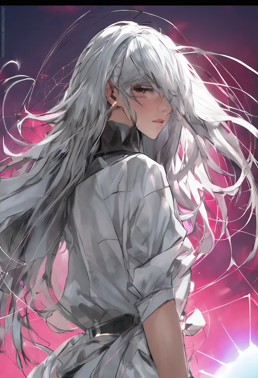 silver hair, glaring, Futurism, chiaroscuro, motion blur, masterpiece