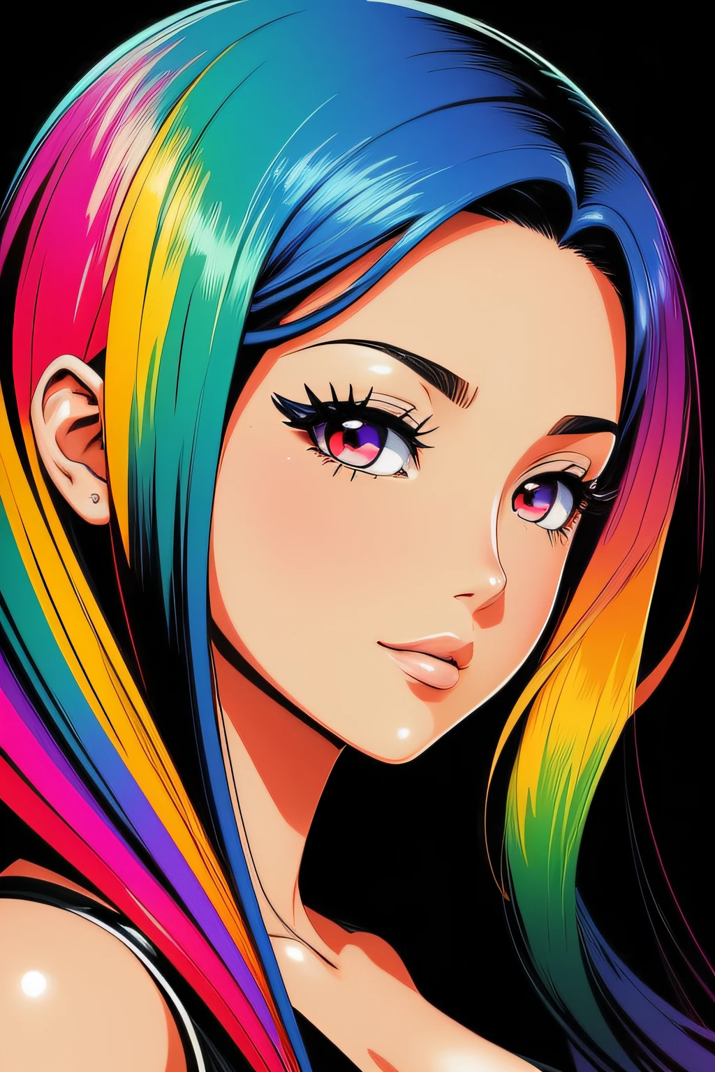 Brightly colored portrait of a beautiful Brazilian woman, in digital illustration style, Pintura digital colorida, Arte de pintura de dibujos animados digitales, Arte digital. Colorful comic, Pintura digital vibrante, Pintura digital de dibujos animados, Colorful illustration, Colorful illustration, Estilo de pintura digital, Arte de dibujos animados vibrante, digital anime illustration, Arte digital de estilo anime, en estilo de pintura digital, a beautiful artwork illustration