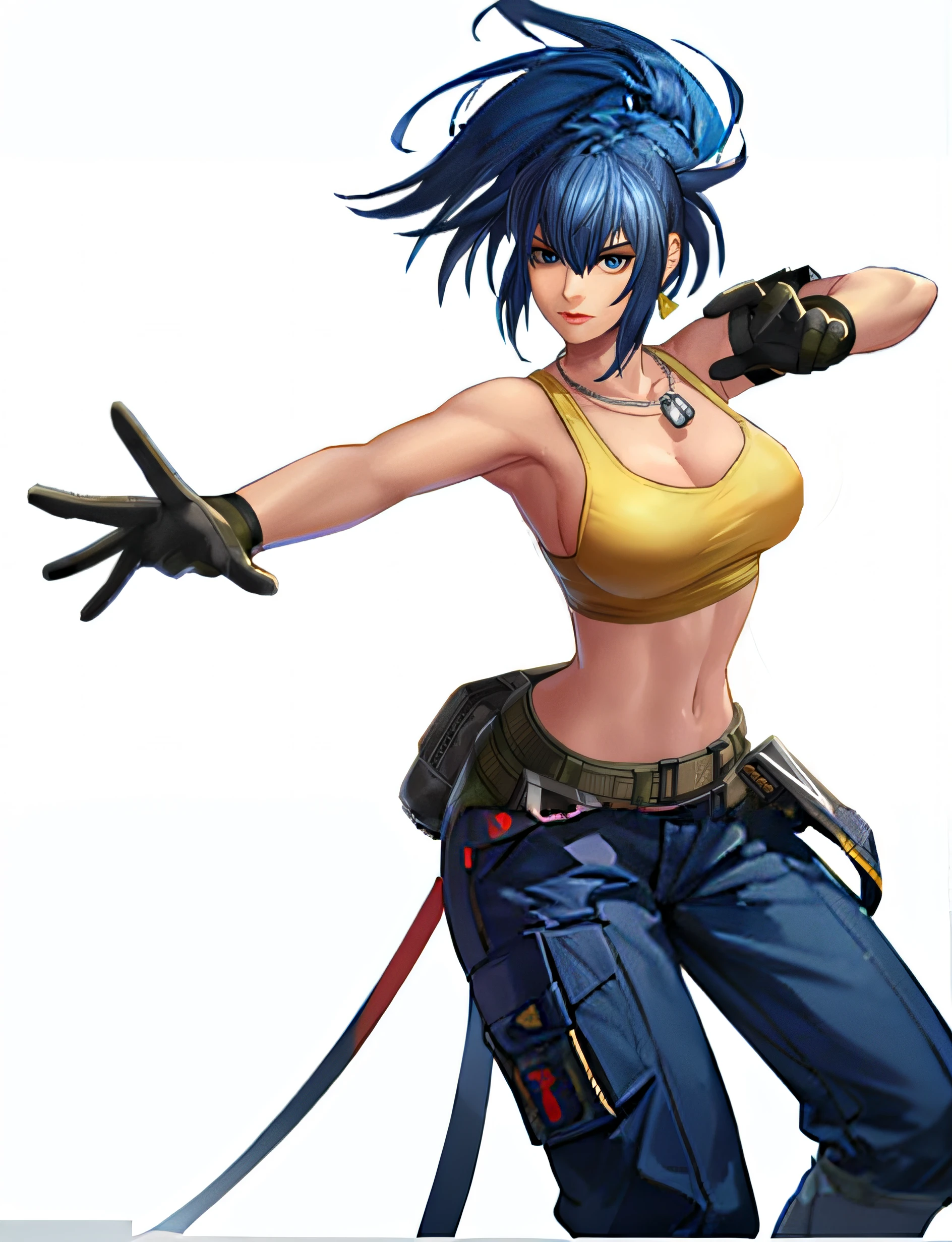 konan in tanktop, underboobs, panties, from below, big breasts