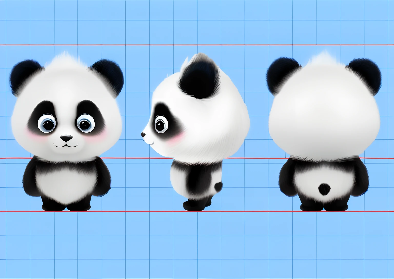 Cute Panda Different Proportions High Quality 8K