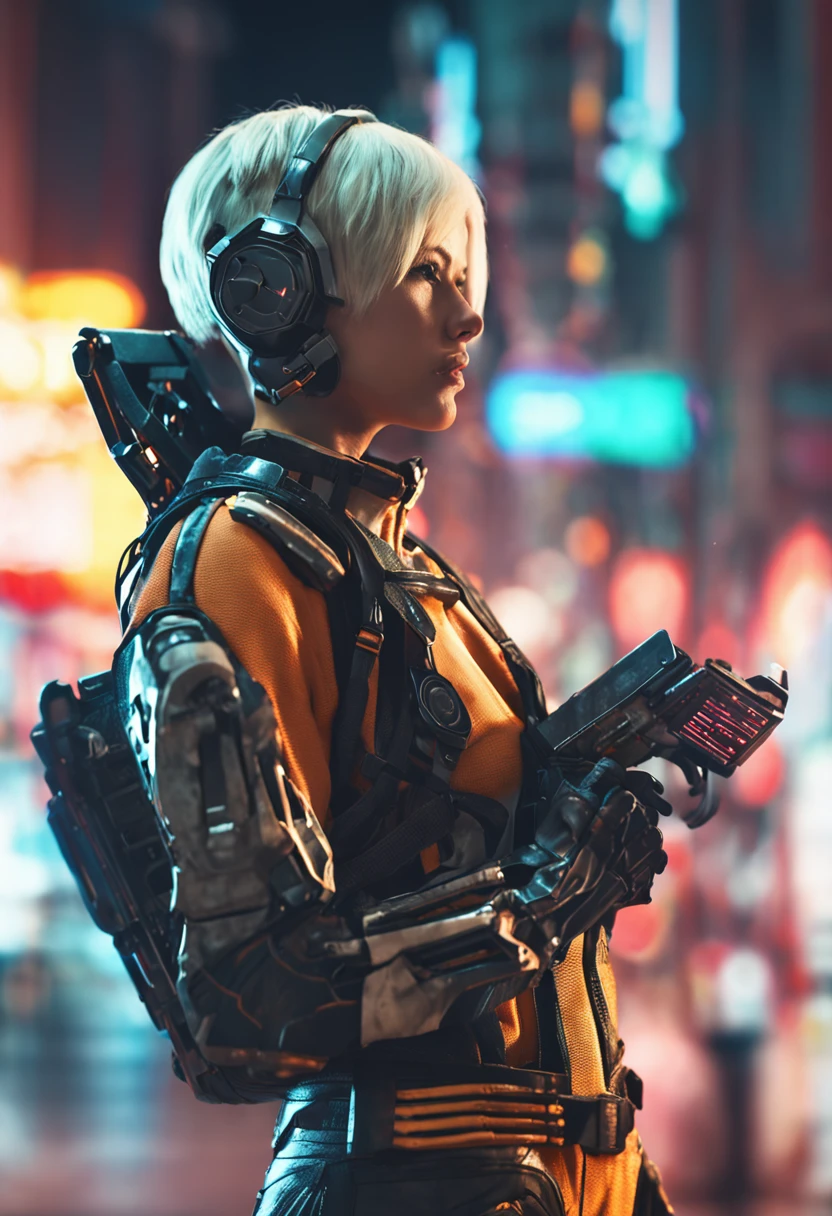 ((Best quality)), ((masterpiece)), (detailed:1.4), cute , lean body, japanese woman, slick short hair, platinum blonde hair, side parting, floppy hair, 28 year old, beautiful, science fiction, space uniform, futuristic, photography, movie scene, horror movie scene,scifi movie,HDR ,NVIDIA RTX,Super-ResolutionDepth-of-field,Maximum clarity and sharpness,Multi-layered textures,Perfect proportions,Two-tone lighting,Wide aperture,Low ISO,White balance,Rule of thirds,8K RAW, dark, cinematic