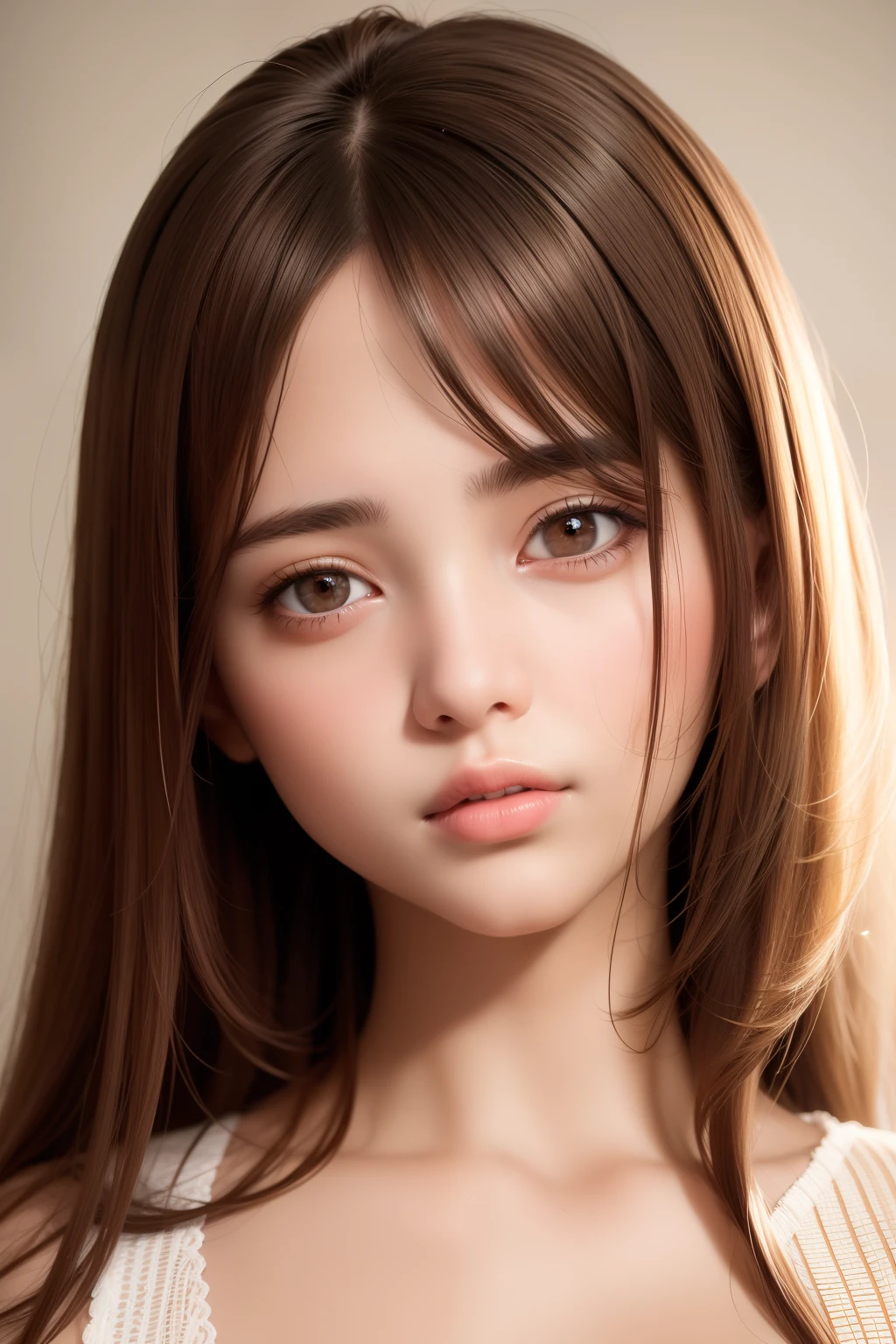 best quality, masterpiece, (realistic:1.2), 1 girl, brown hair, brown eyes,Front, detailed face, beautiful eyes