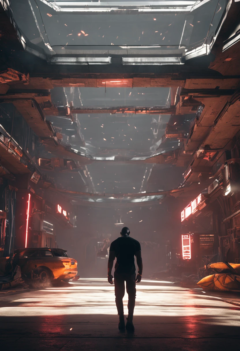 Man in black kinematic clothing 8k