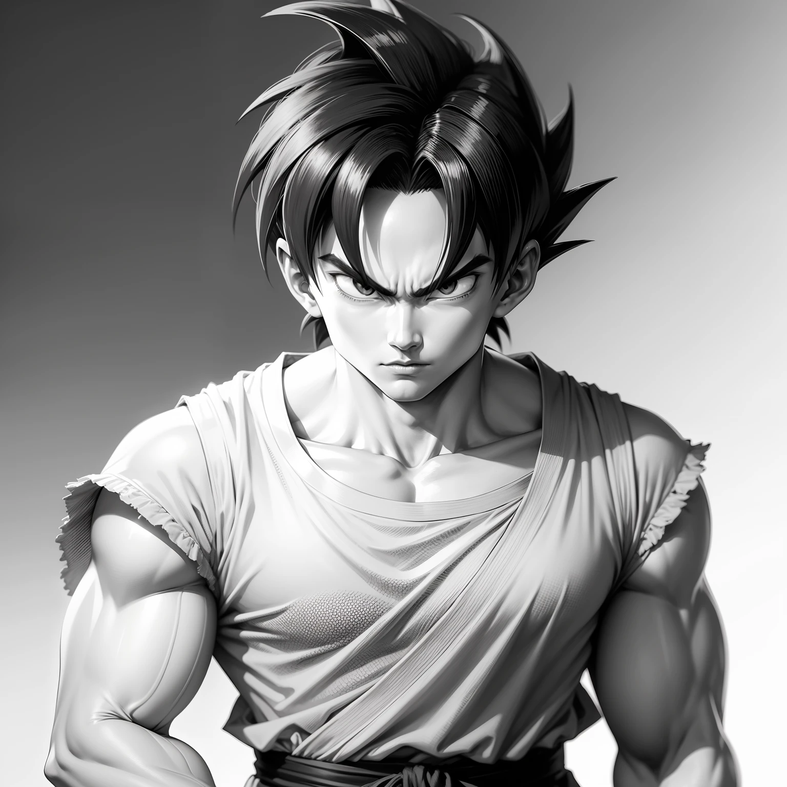 Son Gohan，sportrait，dragonball，Coloring book style，No color，Dopamine color style background，Color matching，style of anime，Color depiction --ar 2:3 --niji