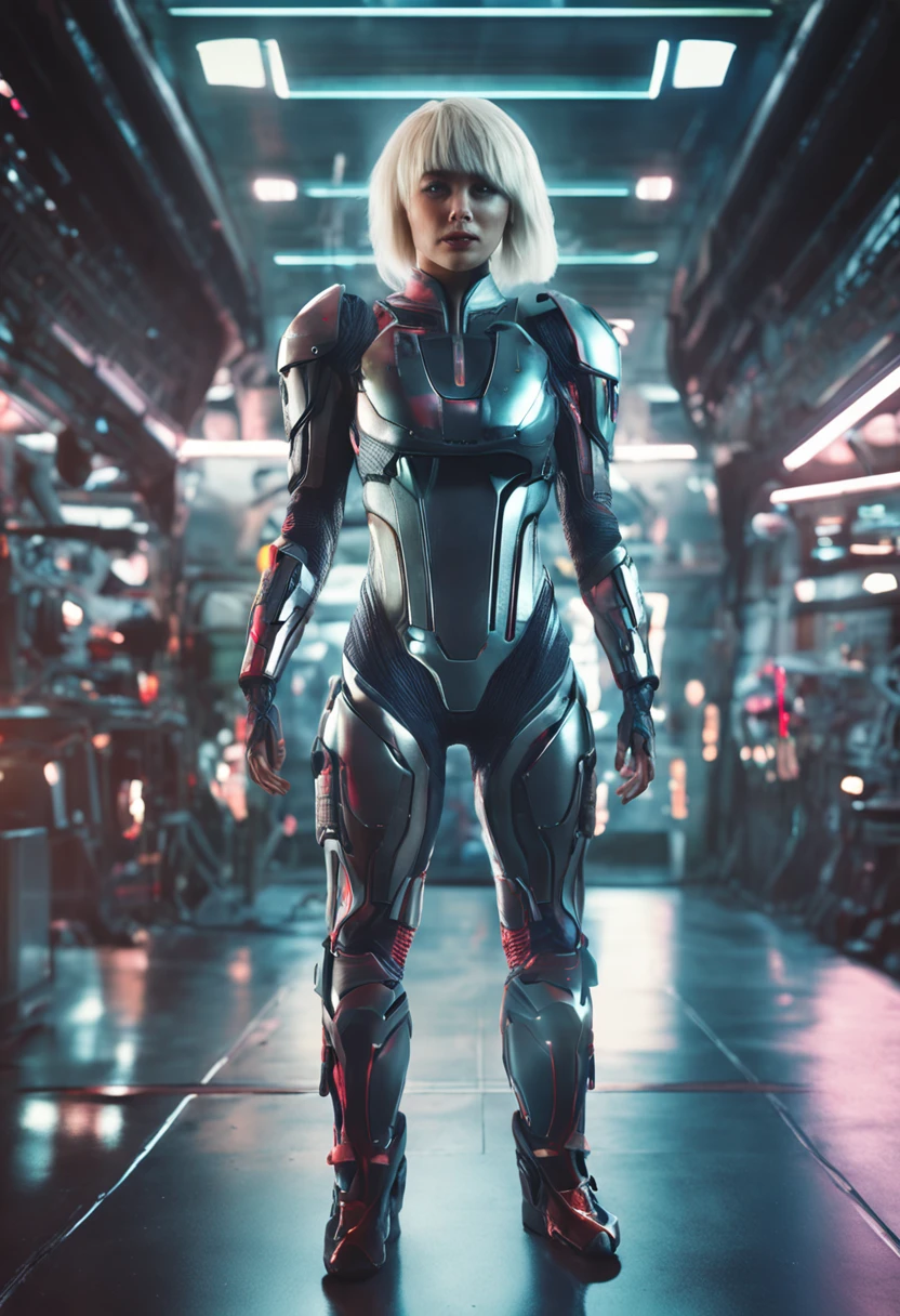 ((Best quality)), ((masterpiece)), (detailed:1.4), cute , lean body, 25 year old, japanese woman, slick short hair, platinum blonde hair, side parting, floppy hair, 28 year old, beautiful, science fiction, space uniform, futuristic, photography, movie scene, horror movie scene,scifi movie,HDR ,NVIDIA RTX,Super-ResolutionDepth-of-field,Maximum clarity and sharpness,Multi-layered textures,Perfect proportions,Two-tone lighting,Wide aperture,Low ISO,White balance,Rule of thirds,8K RAW, dark, cinematic