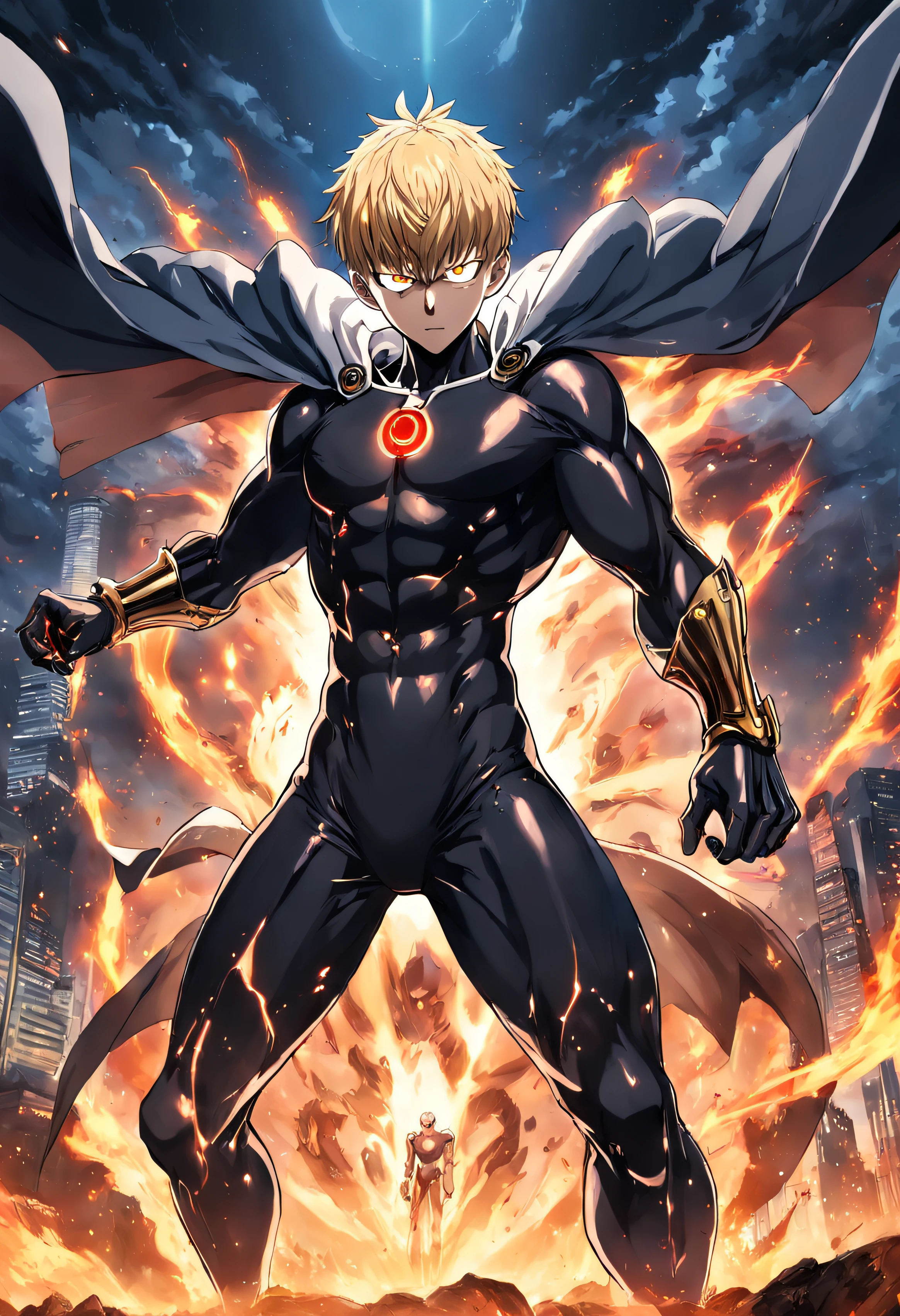 One-Punch Man, Cyberdemon Genos, dynamicpose, in full height