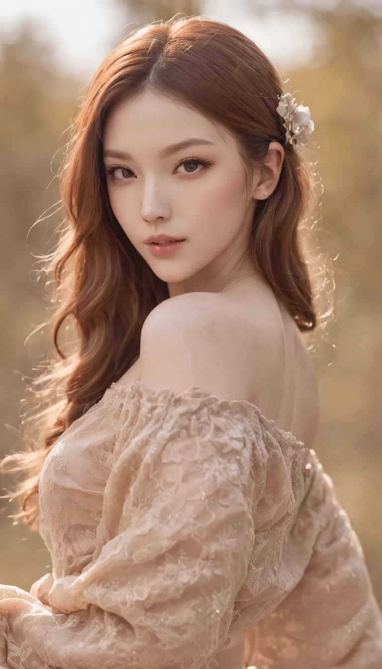 Beautiful sexy girl ,full bodyesbian,Good anatomy,Good(Red ),good (海曼),Golden brown hair details,Realistic style,Suck something,The beauty of abs