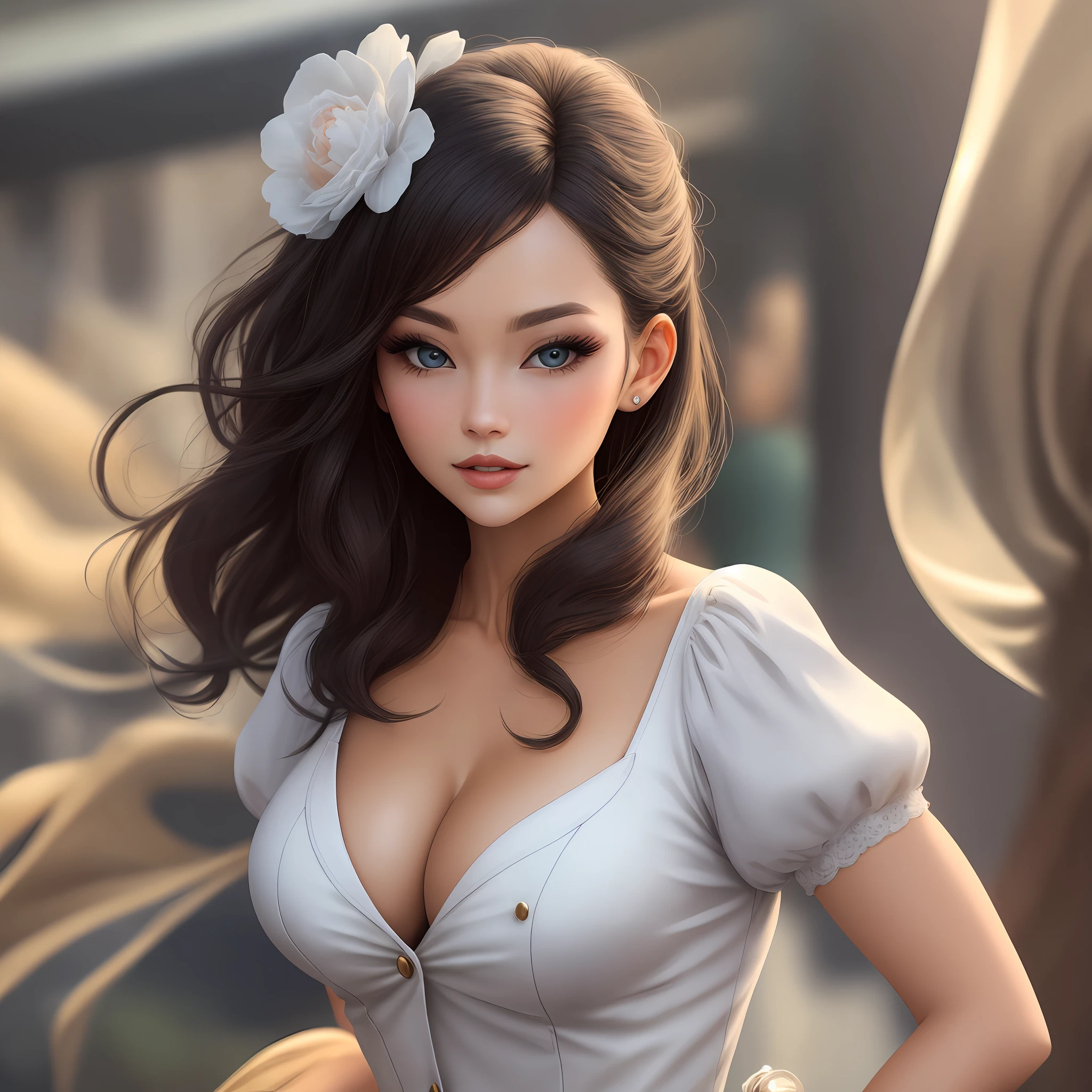 Details two-dimensional breasted beauty