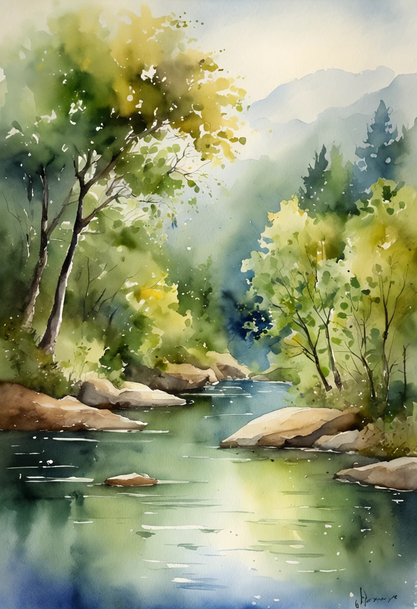 River in the misty jungle