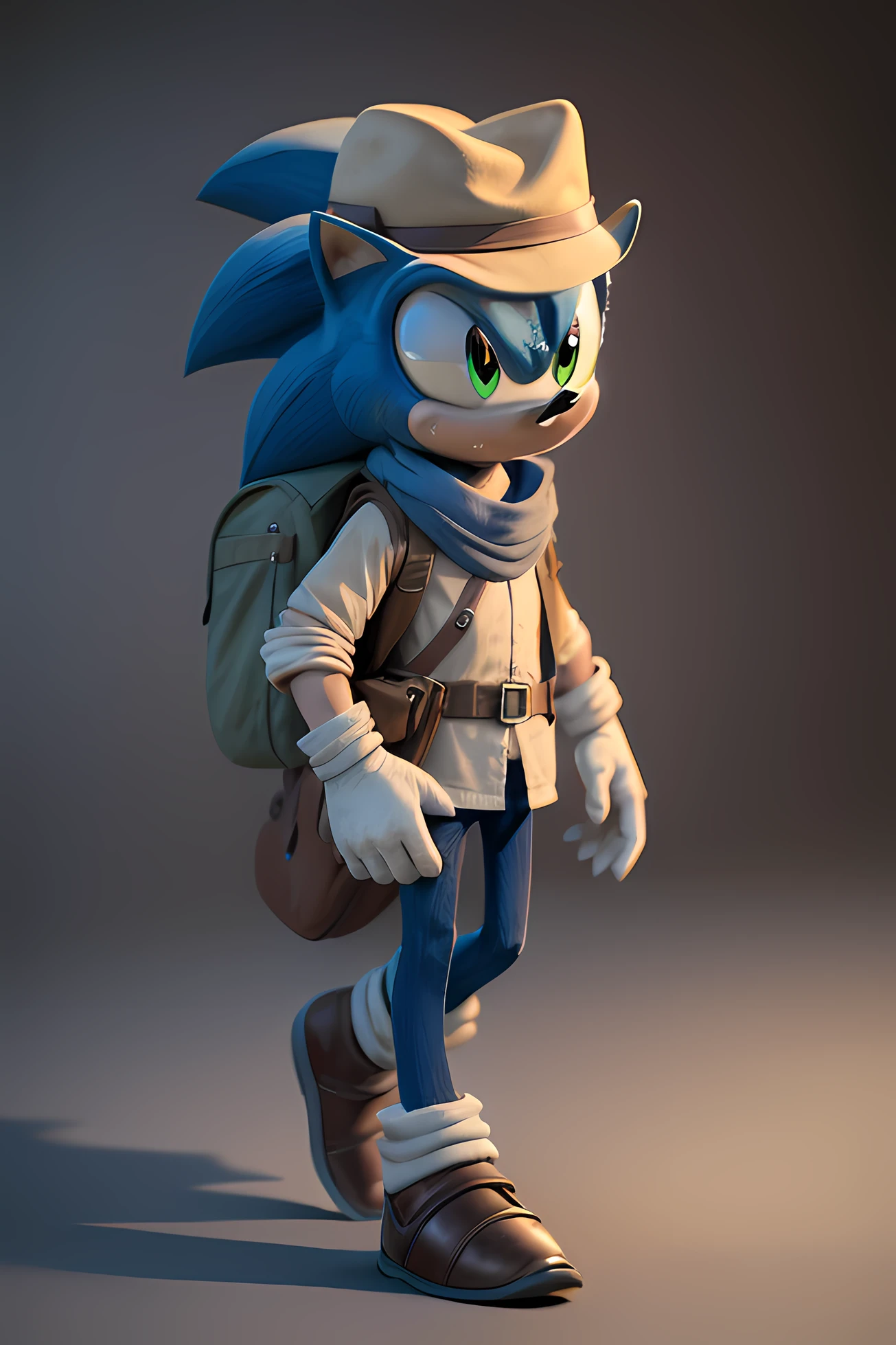 sonic the hedgehog, serious look