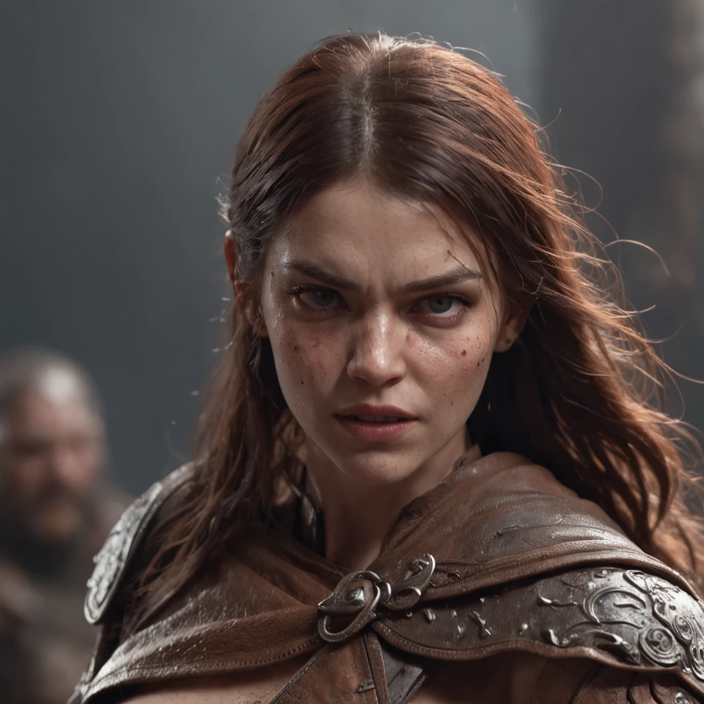 (professional 3d render:1.3) af (Realistic:1.3) most beautiful artwork photo in the world，Features soft and shiny female heroes, ((Epic hero fantasy muscle man rough wet hero angry looking long hair short beard and ferocious expression in dynamic pose, Fantastic location, Majestic cluttered environment)), Full body 8K unified rendering, action  shot, skin pore, very dark lighting, heavyshading, Detailed, Detailed face, (vibrant, photograph realistic, Realistic, Dramatic, Dark, Sharp focus, 8K), (Old leather garments damaged by weathering:1.4), ((((Wear fur)))), (Intricate:1.4), decadent, (Highly detailed:1.4), Digital painting, rendering by octane, art  stations, concept-art, smooth, Sharp focus, illustration, Art germ, (loish:0.23), wlop ilya kuvshinov, and greg rutkowski and alphonse mucha gracias, (Global illumination, Studio light, volumettic light), heavy rain, particles floating, lotr, fantasy, elf, full bodyesbian, ((Dark and ancient city background:1.3)),CGSesociety,art  stations