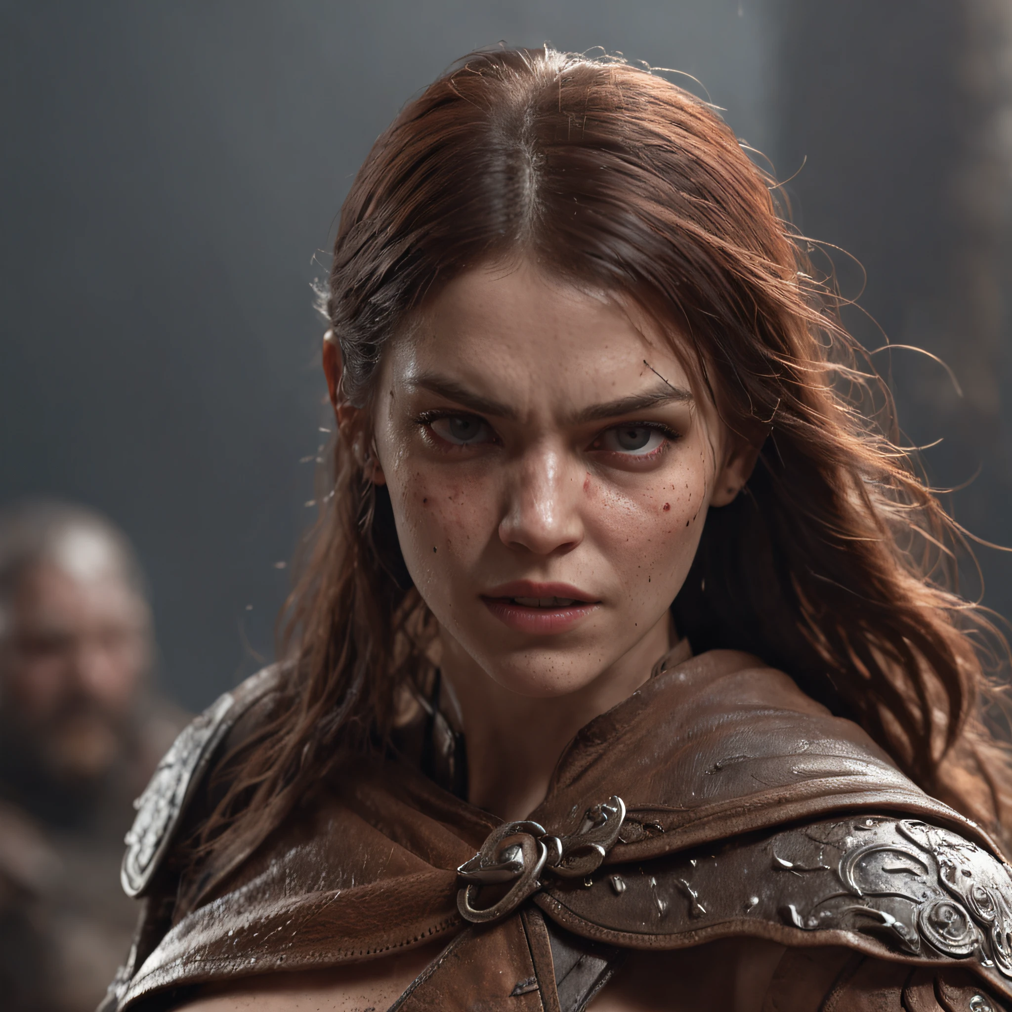 (professional 3d render:1.3) af (Realistic:1.3) most beautiful artwork photo in the world,Features soft and shiny female heroes, ((Epic hero fantasy muscle man rough wet hero angry looking long hair short beard and ferocious expression in dynamic pose, Fantastic location, Majestic cluttered environment)), Full body 8K unified rendering, action shot, skin pore, very dark lighting, heavyshading, Detailed, Detailed face, (vibrant, photograph realistic, Realistic, Dramatic, Dark, Sharp focus, 8K), (Old leather garments damaged by weathering:1.4), ((((Wear fur)))), (Intricate:1.4), decadent, (Highly detailed:1.4), Digital painting, rendering by octane, art stations, concept-art, smooth, Sharp focus, illustration, Art germ, (loish:0.23), wlop ilya kuvshinov, and greg rutkowski and alphonse mucha gracias, (Global illumination, Studio light, volumettic light), heavy rain, particles floating, lotr, fantasy, elf, full bodyesbian, ((Dark and ancient city background:1.3)),CGSesociety,art stations