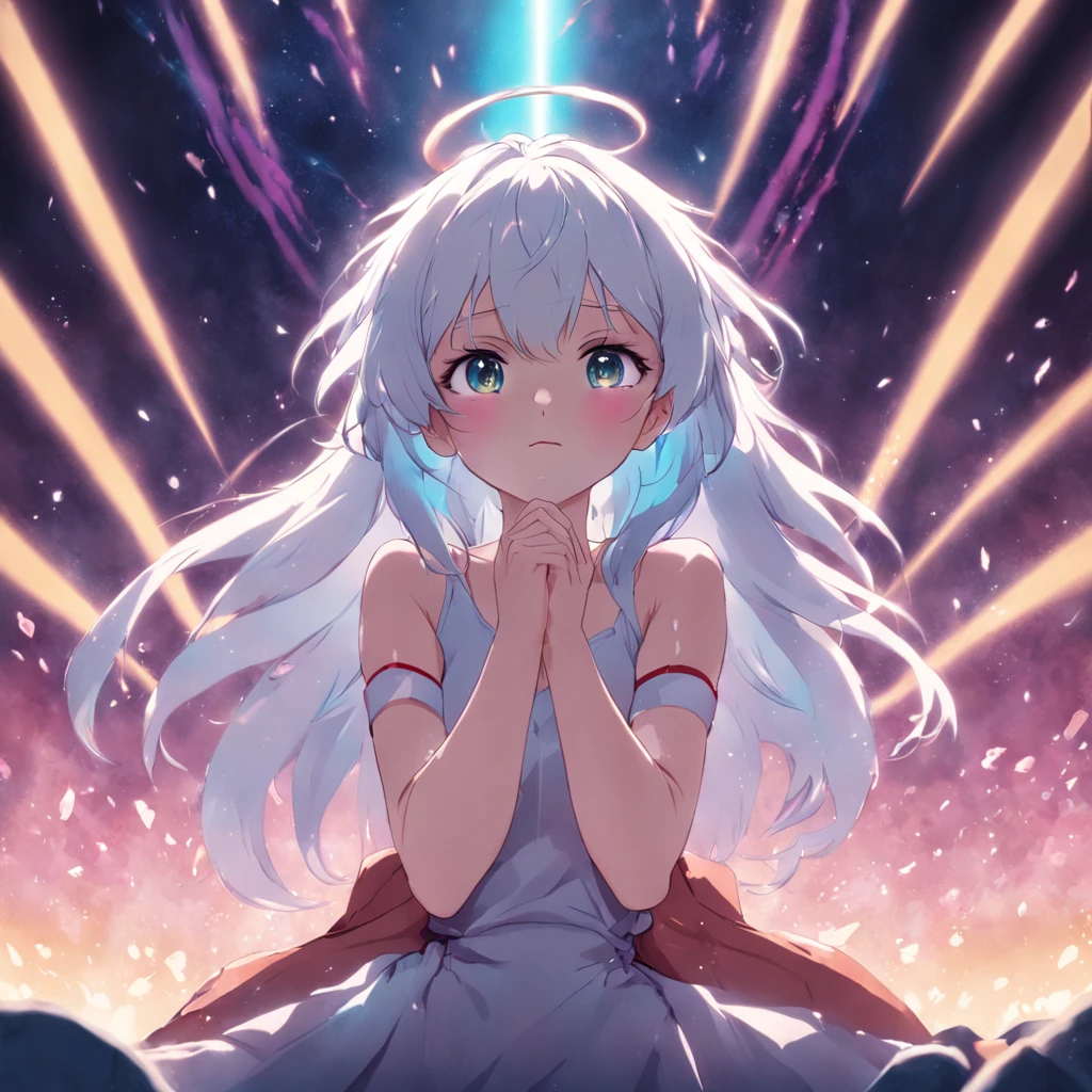 Big, Soft gradients, Anime style，female pervert，movie light effect，colorful，Raise your hands above your head，White face